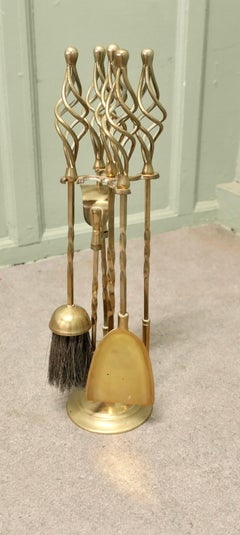 Brass Fireside Companion Set, Fireside Tools on Stand