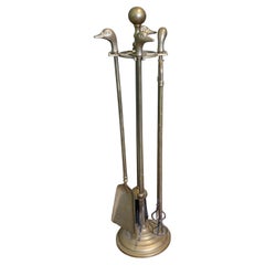 Brass Fireplace Tools and Chimney Pots