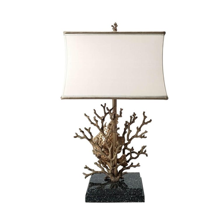 Brass Fish and Coral Table Lamp at 1stDibs