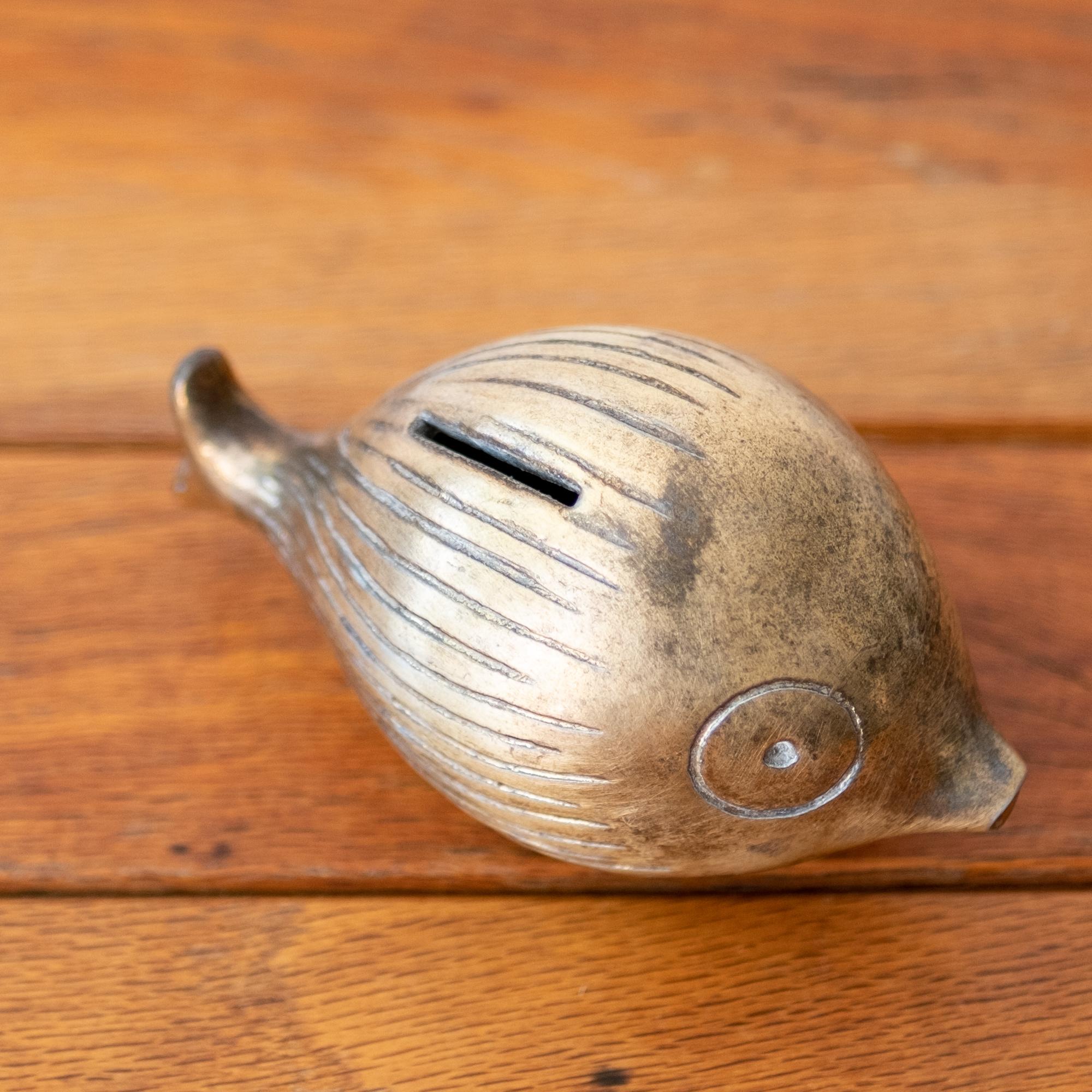 Brass Fish Bank by Ben Seibel for Jenfred-Ware In Good Condition In San Diego, CA