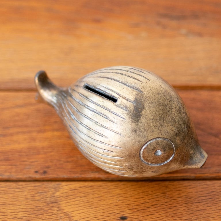 20th Century Brass Fish Bank by Ben Seibel for Jenfred-Ware