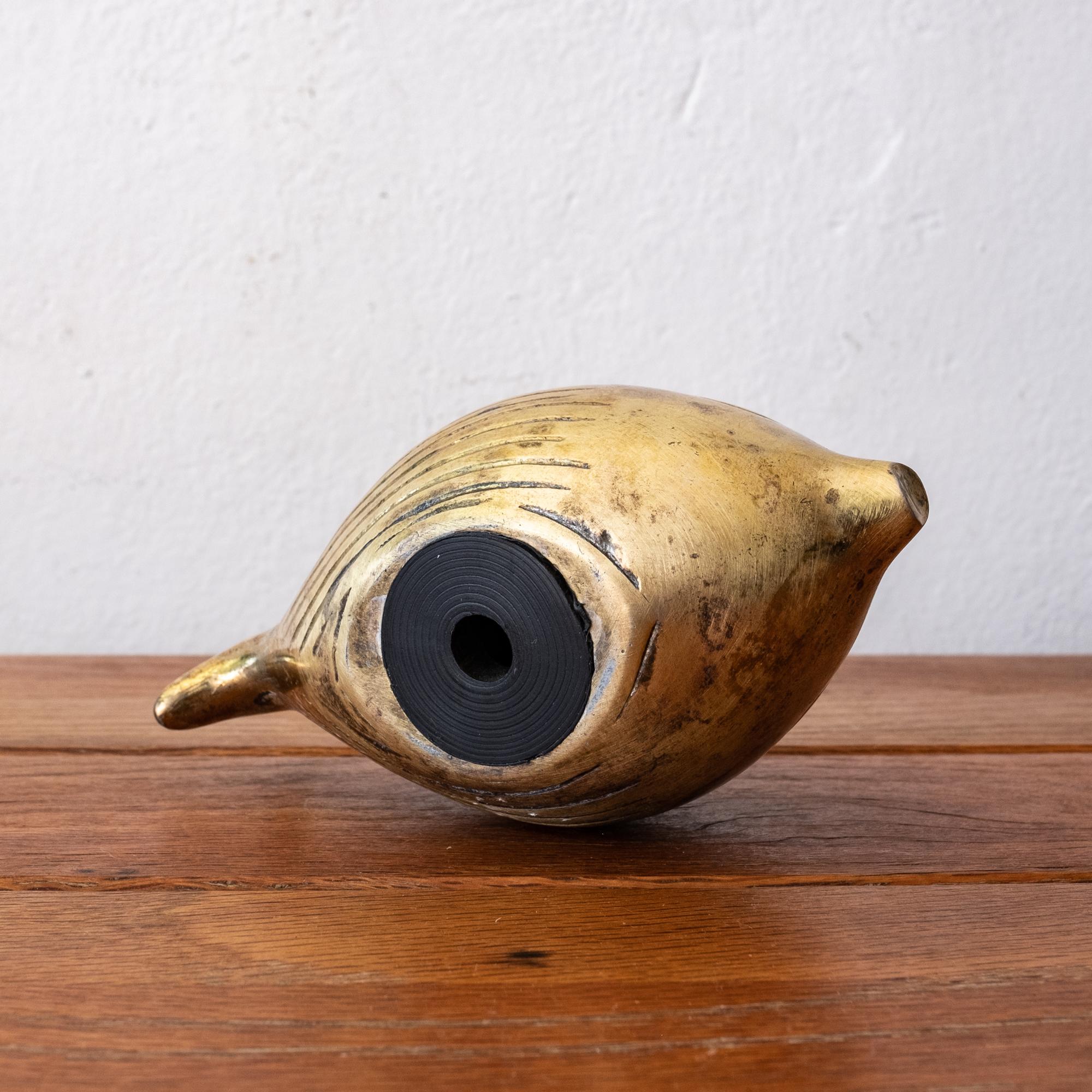 20th Century Brass Fish Bank by Ben Seibel for Jenfred-Ware