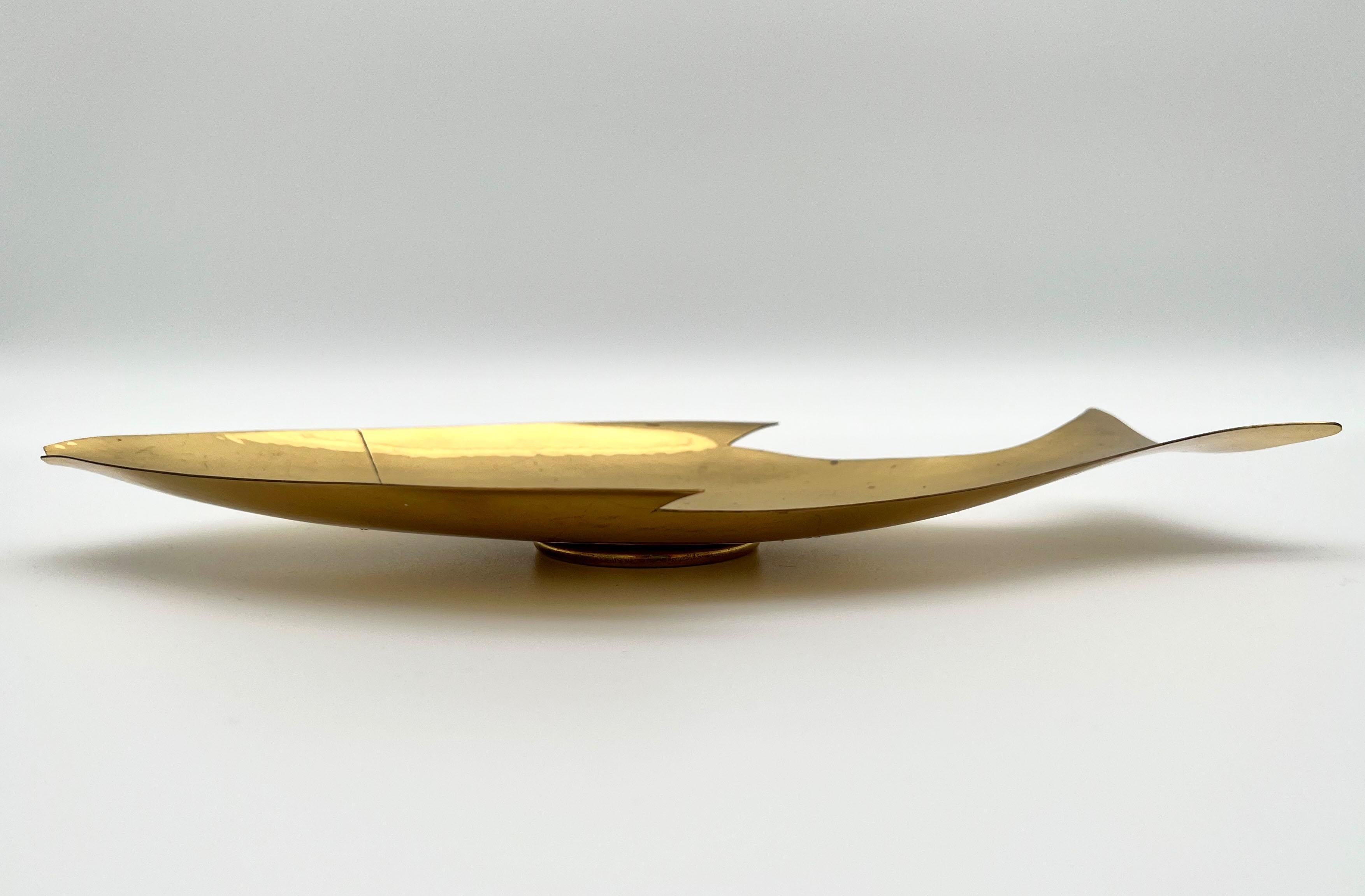 20th Century Brass Fish Bowl by Richard Rohac, Signed, Handmade in Austria, 1950s For Sale