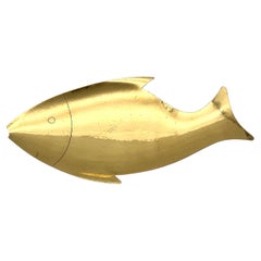 Brass Fish Bowl by Richard Rohac, Signed, Handmade in Austria, 1950s
