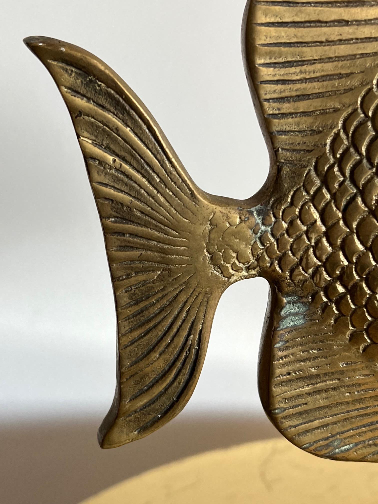 Brass Fish Sculpture by Rosenthall Netter For Sale 3