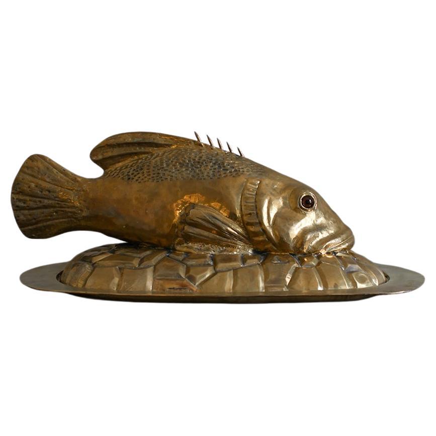 Brass Fish Serving Tray – Molto Editions, 1970s