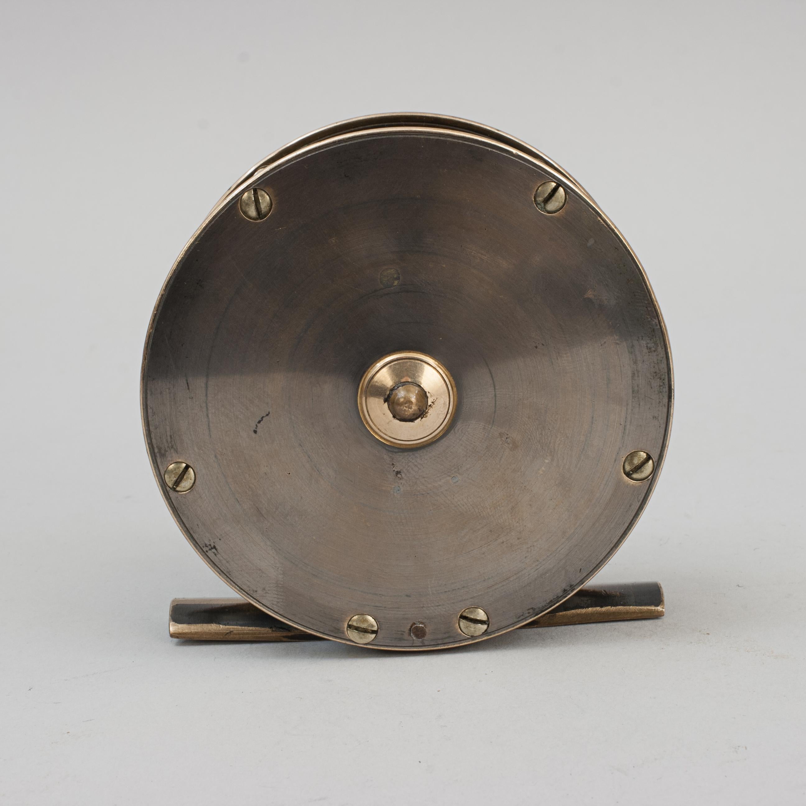 Brass Fishing Reel by Pape of Newcastle In Good Condition In Oxfordshire, GB