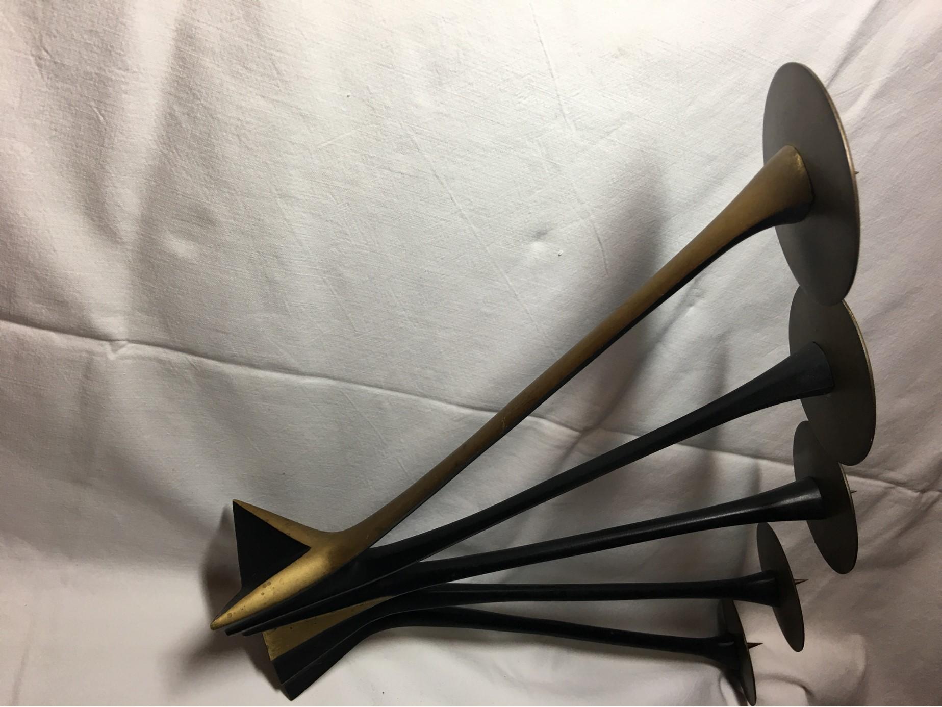 Brass Five-Armed Candleholder by Klaus Ullrich for Faber & Schumacher, 1950s For Sale 6