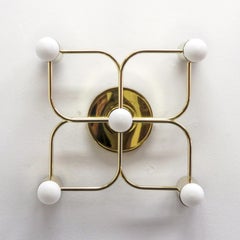 Fünf-Licht-Wandleuchten aus Messing von Leola, 1970