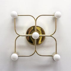 Brass Five-Light Wall Lamps by Leola, 1970