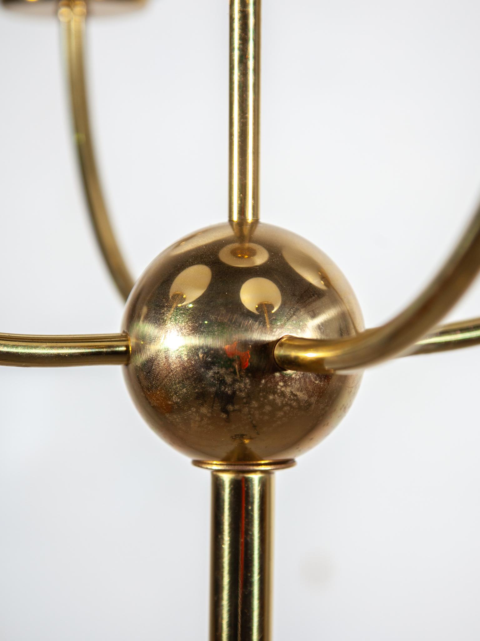 Brass Five Opal Globe Floor Lamp, 1970s, Germany For Sale 3