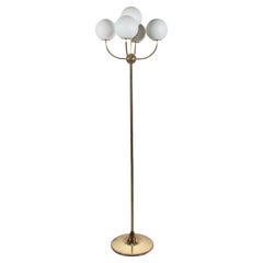 Brass Five Opal Globe Floor Lamp, 1970s, Germany
