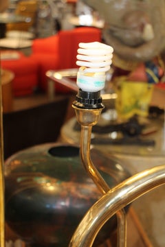 Messing-Flamingo-Stehlampe in der Art von Antonio Pavia