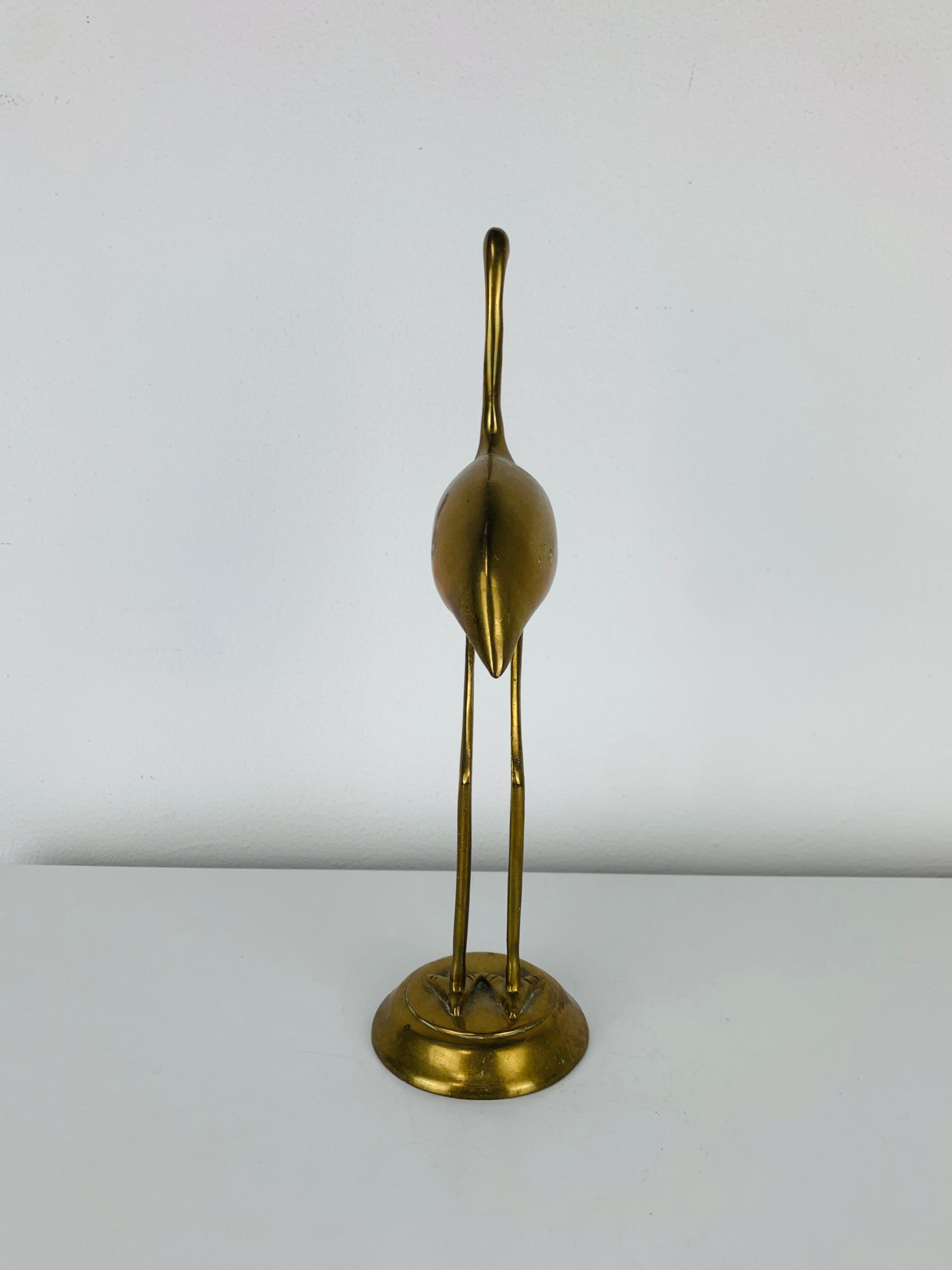 Scultura di fenicottero in ottone, anni '70 In condizioni buone in vendita a BELFORT, FR