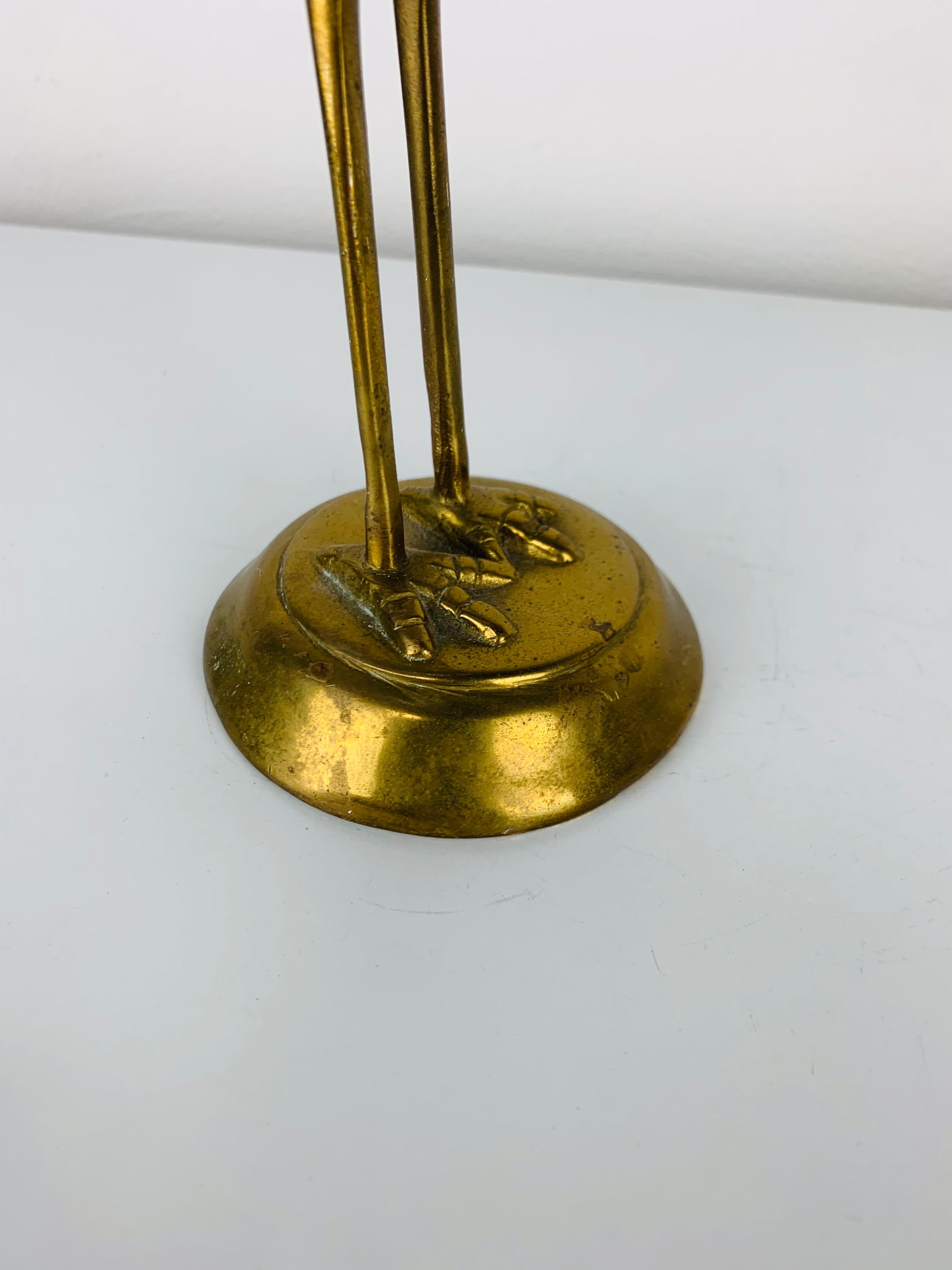 Fine XX secolo Scultura di fenicottero in ottone, anni '70 in vendita