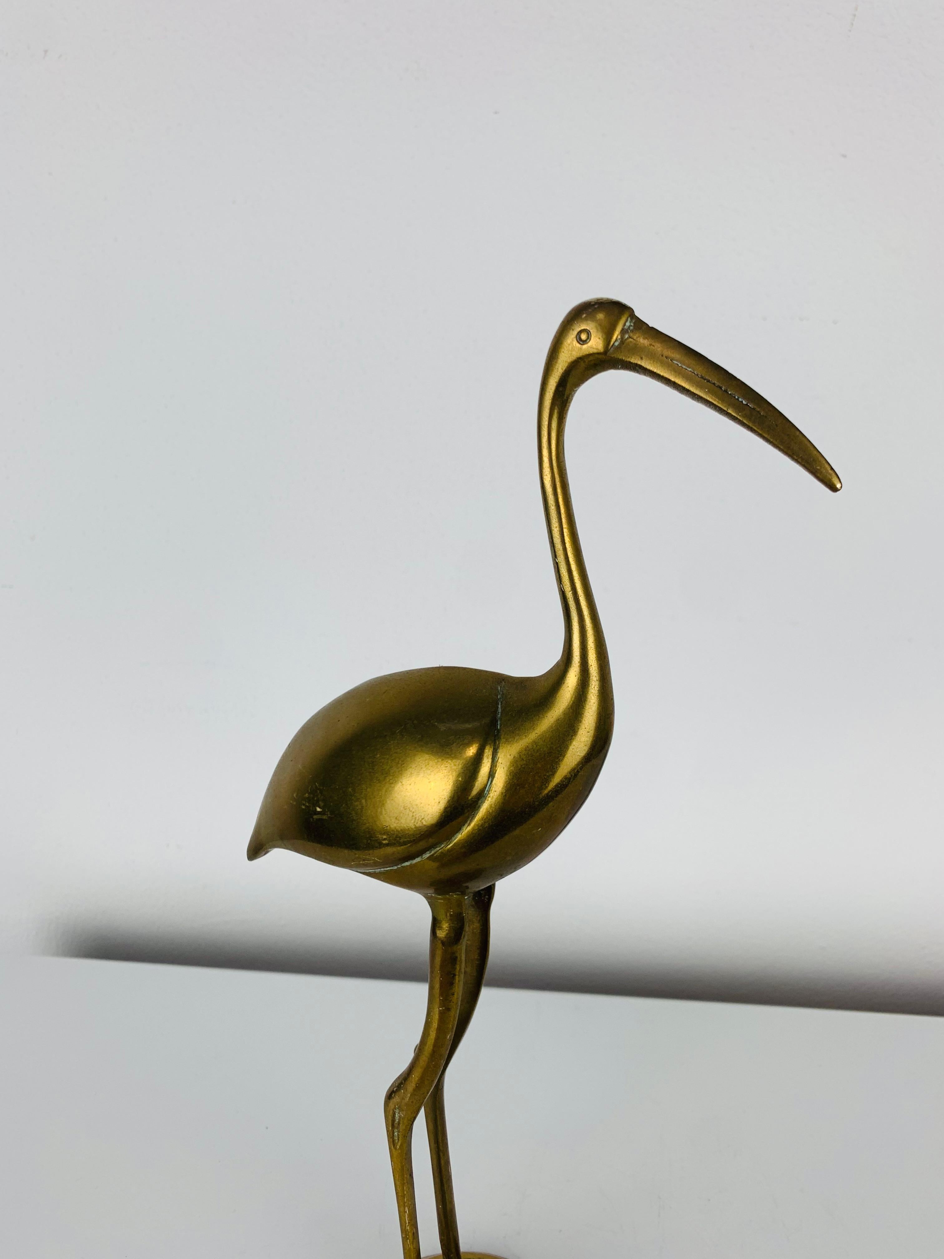 Metallo Scultura di fenicottero in ottone, anni '70 in vendita