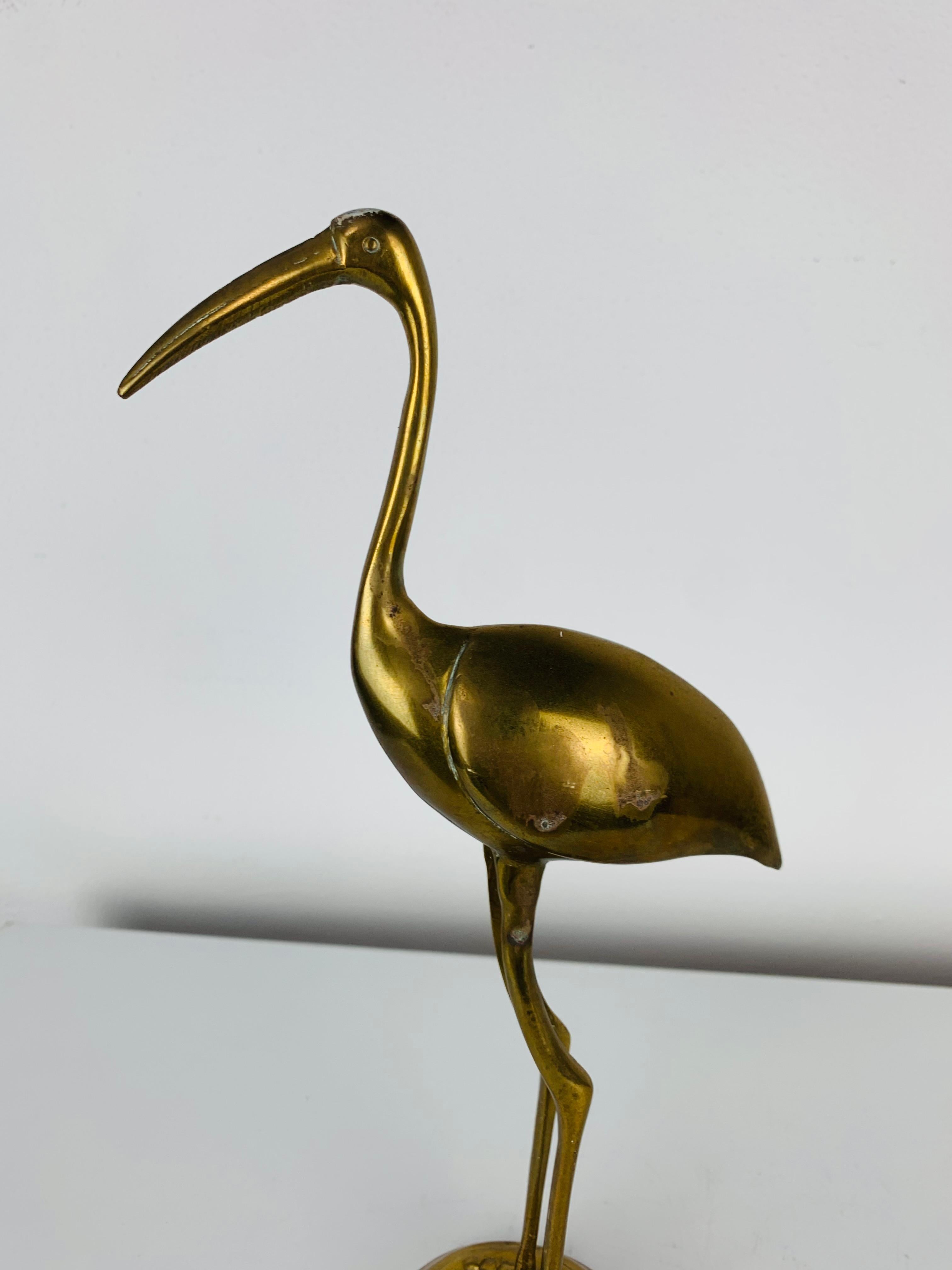 Scultura di fenicottero in ottone, anni '70 in vendita 1