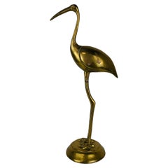 Vintage Brass Flamingo sculpture, 1970's