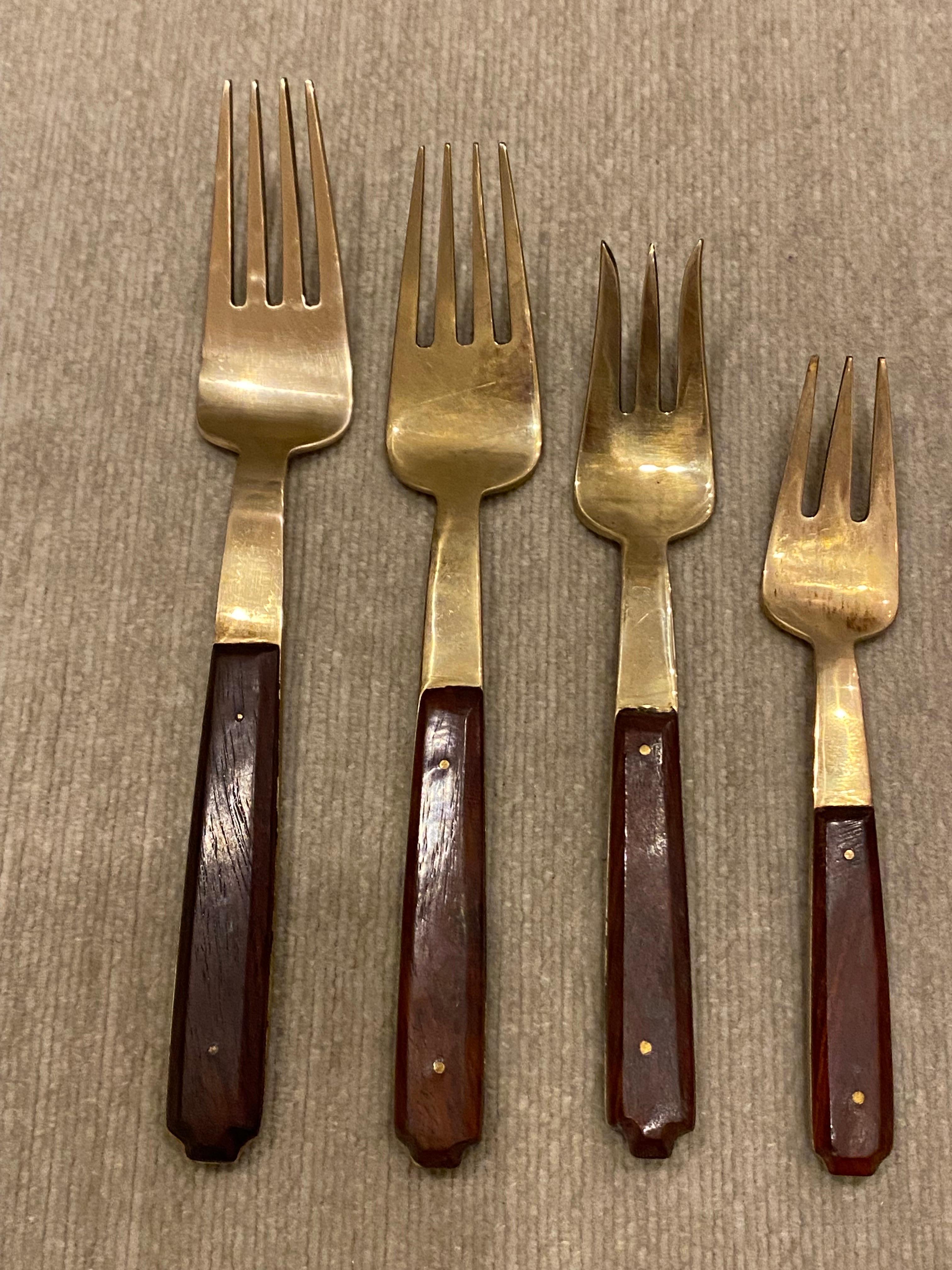 Indian Brass Flatware Set, Service for 12 / 142 pieces For Sale