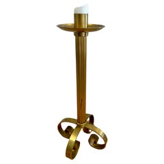 Brass floor candle holder by Ivar Åhlenius för Ystad metal