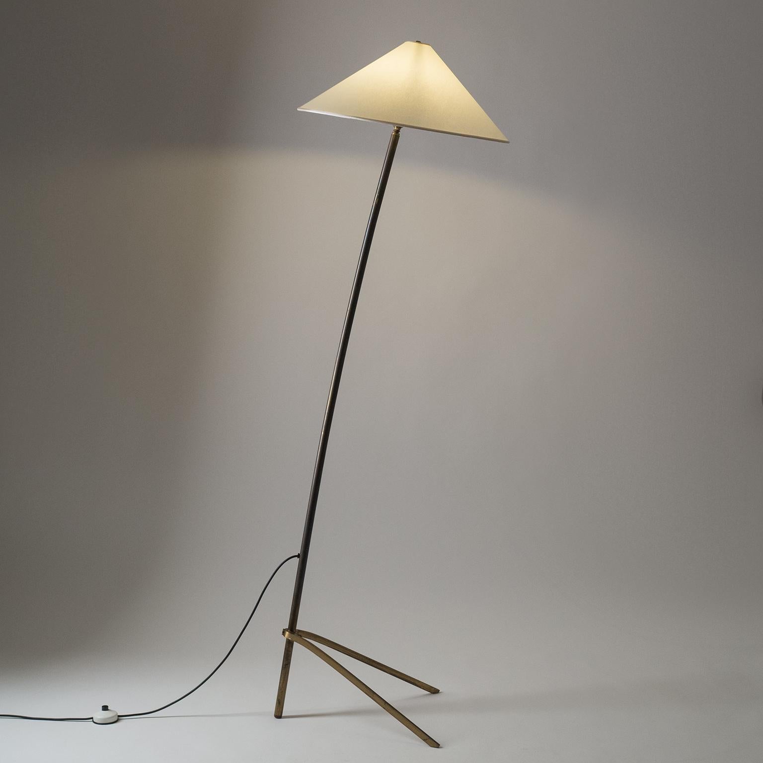 Mid-Century Modern Brass Floor Lamp, 1950s