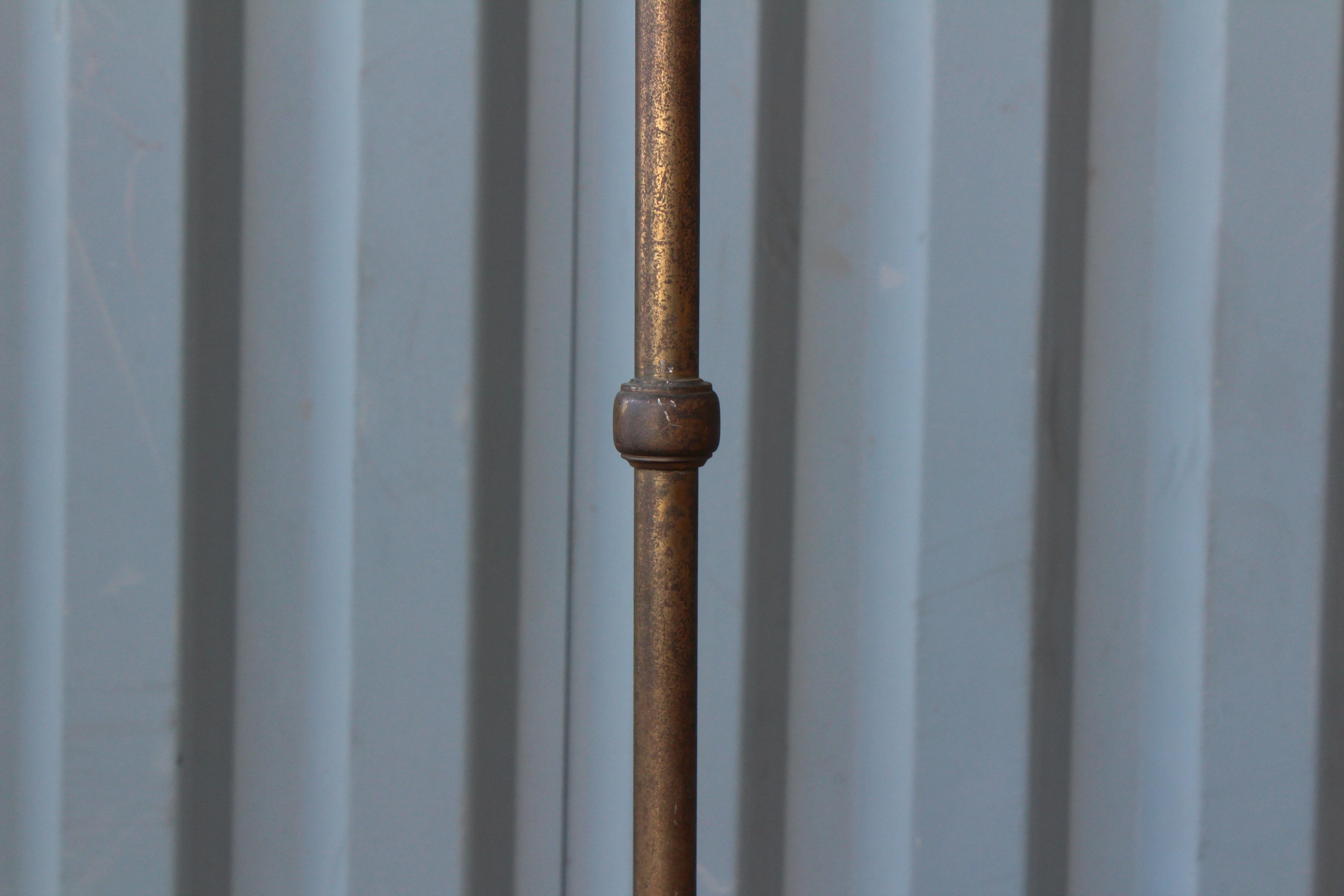 French Brass Floor Lamp, 1950s, France