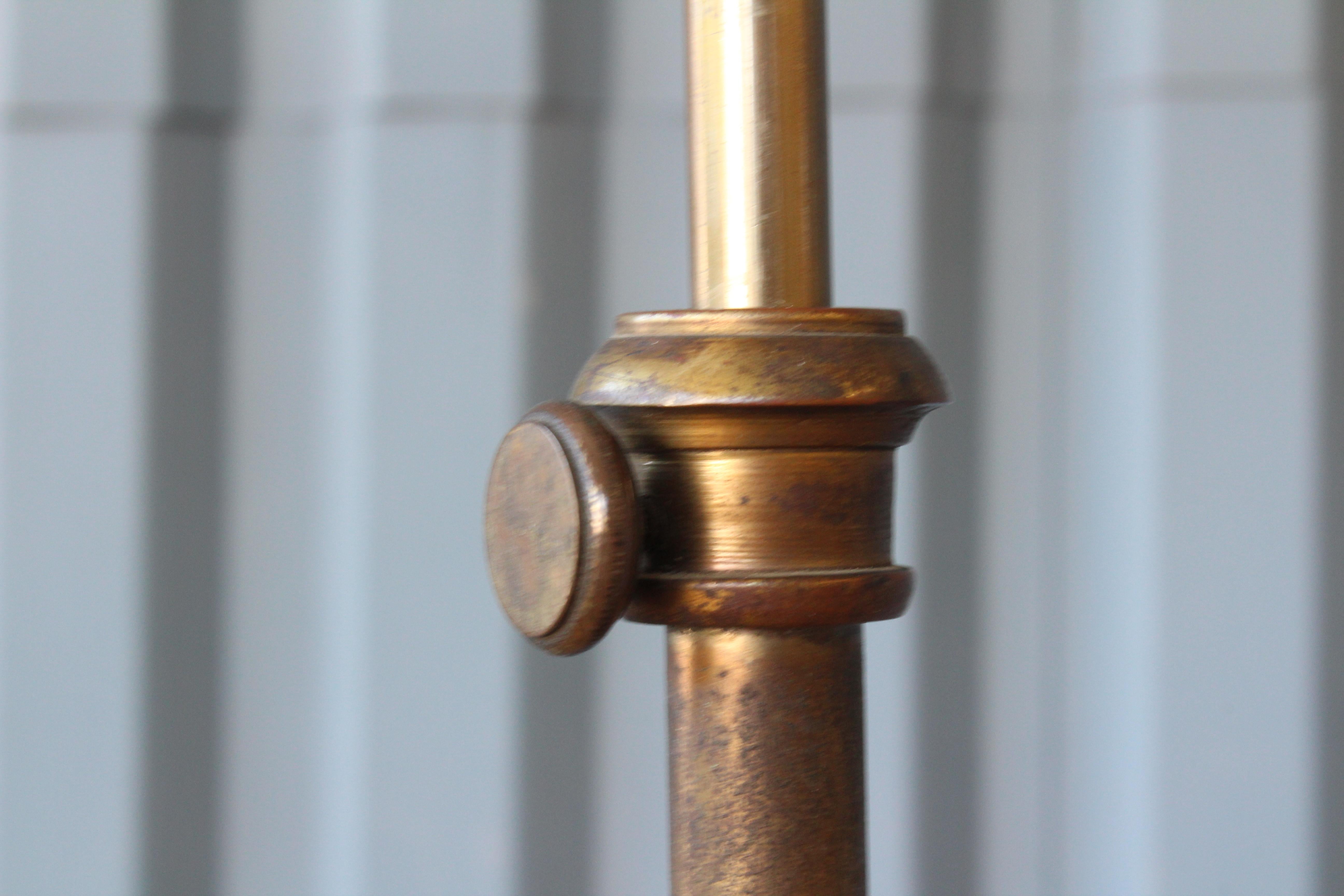 Brass Floor Lamp, 1950s, France In Excellent Condition In Los Angeles, CA