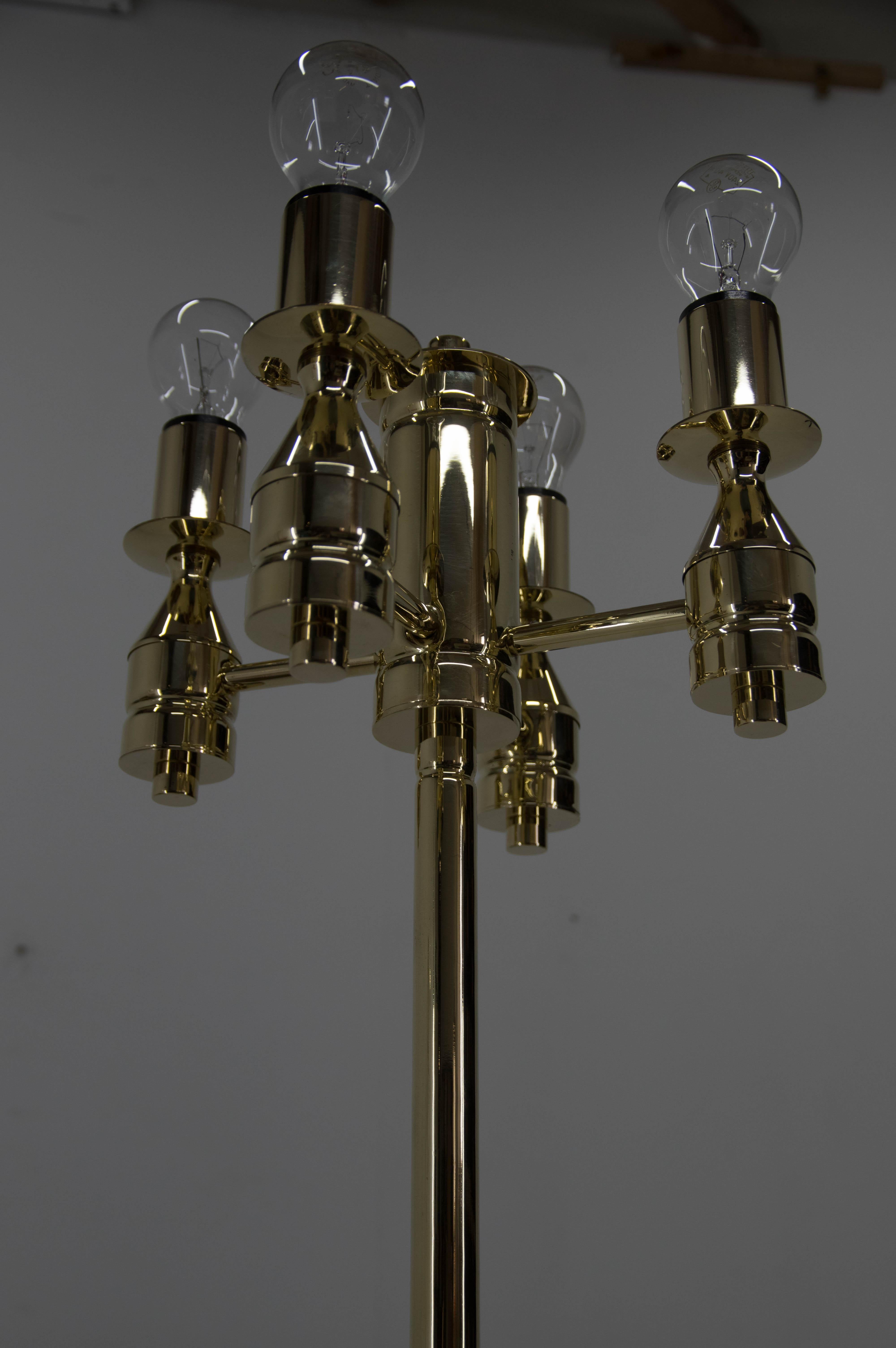 Late 20th Century Brass Floor Lamp, 1970s, Restored For Sale