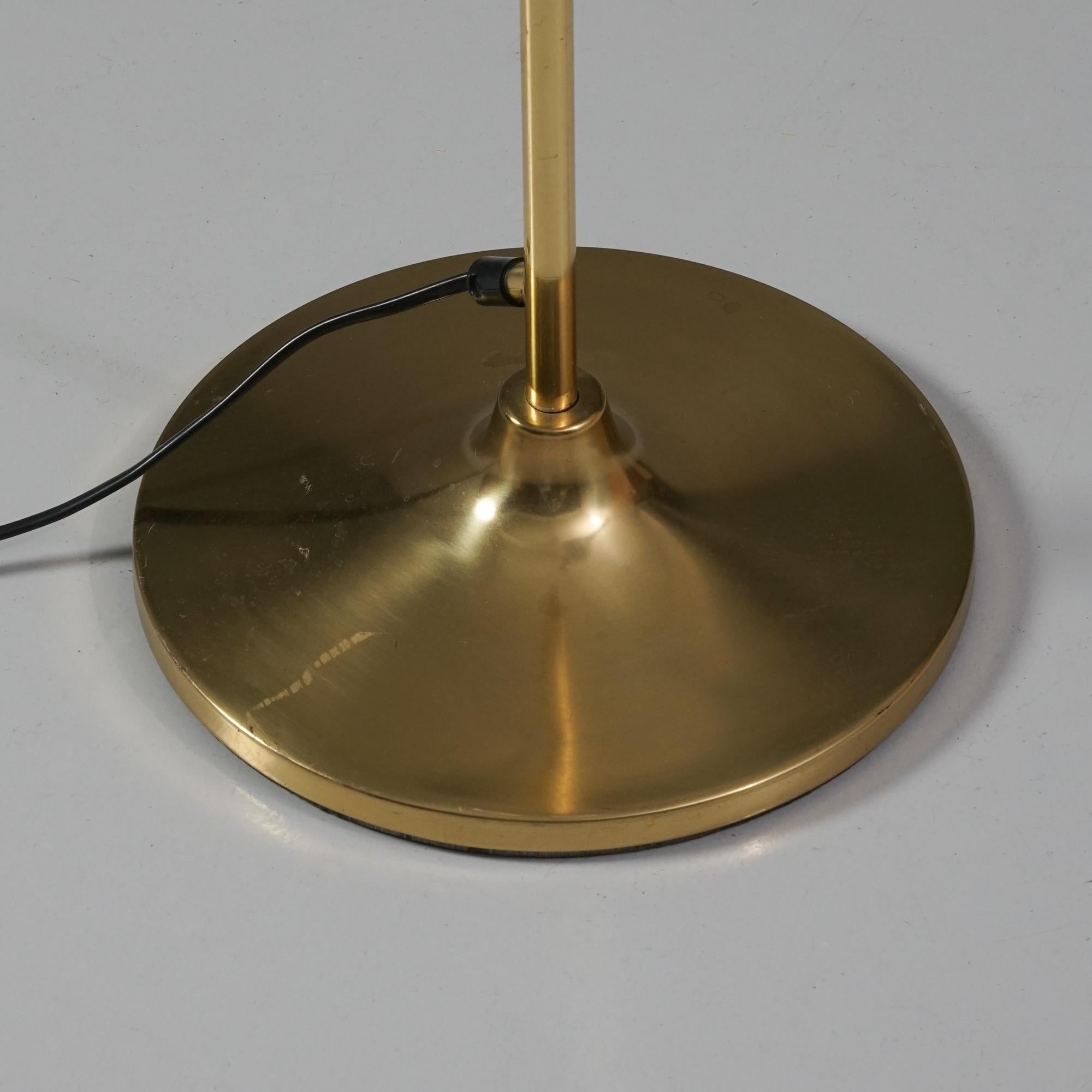 Swedish Brass Floor Lamp, Börje Claes, Norlett Elit, Late 20th Century For Sale
