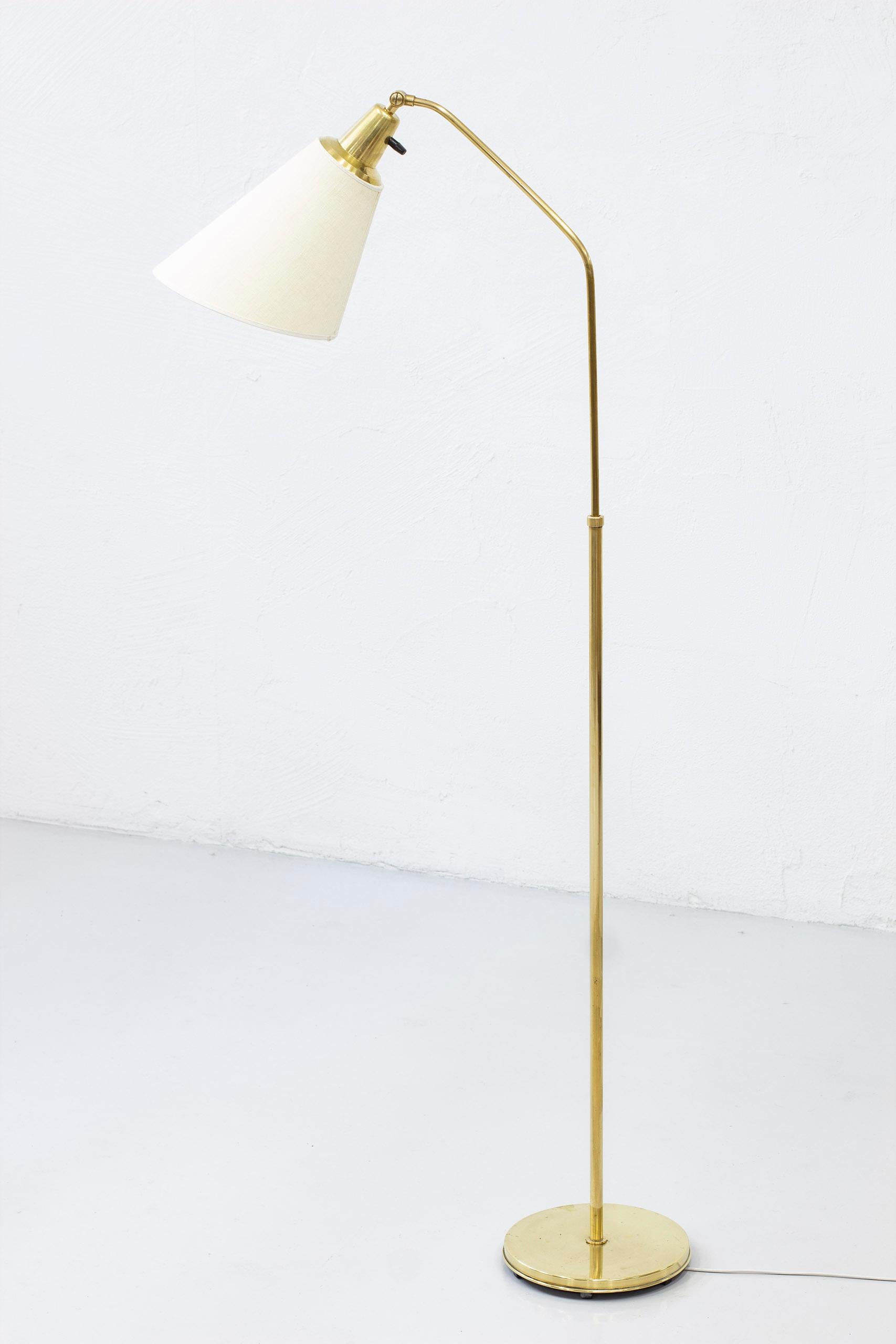 Scandinavian Modern Brass Floor Lamp by Alf Svensson for Bergboms, Sweden, 1940s