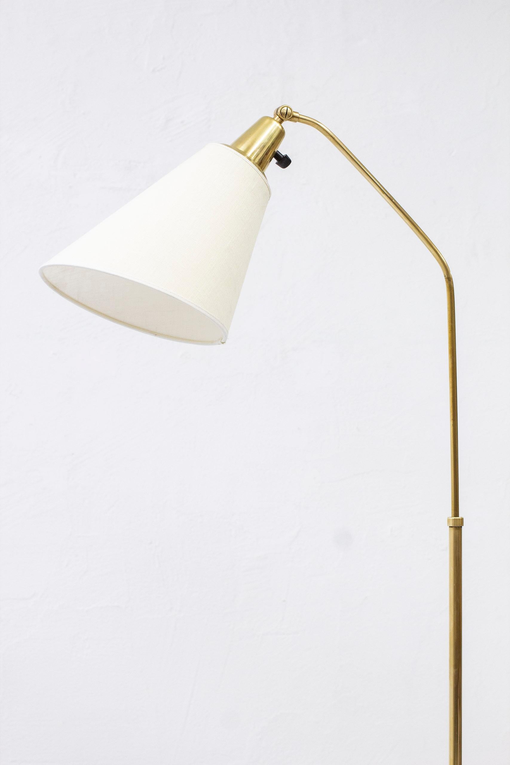 Mid-20th Century Brass Floor Lamp by Alf Svensson for Bergboms, Sweden, 1940s