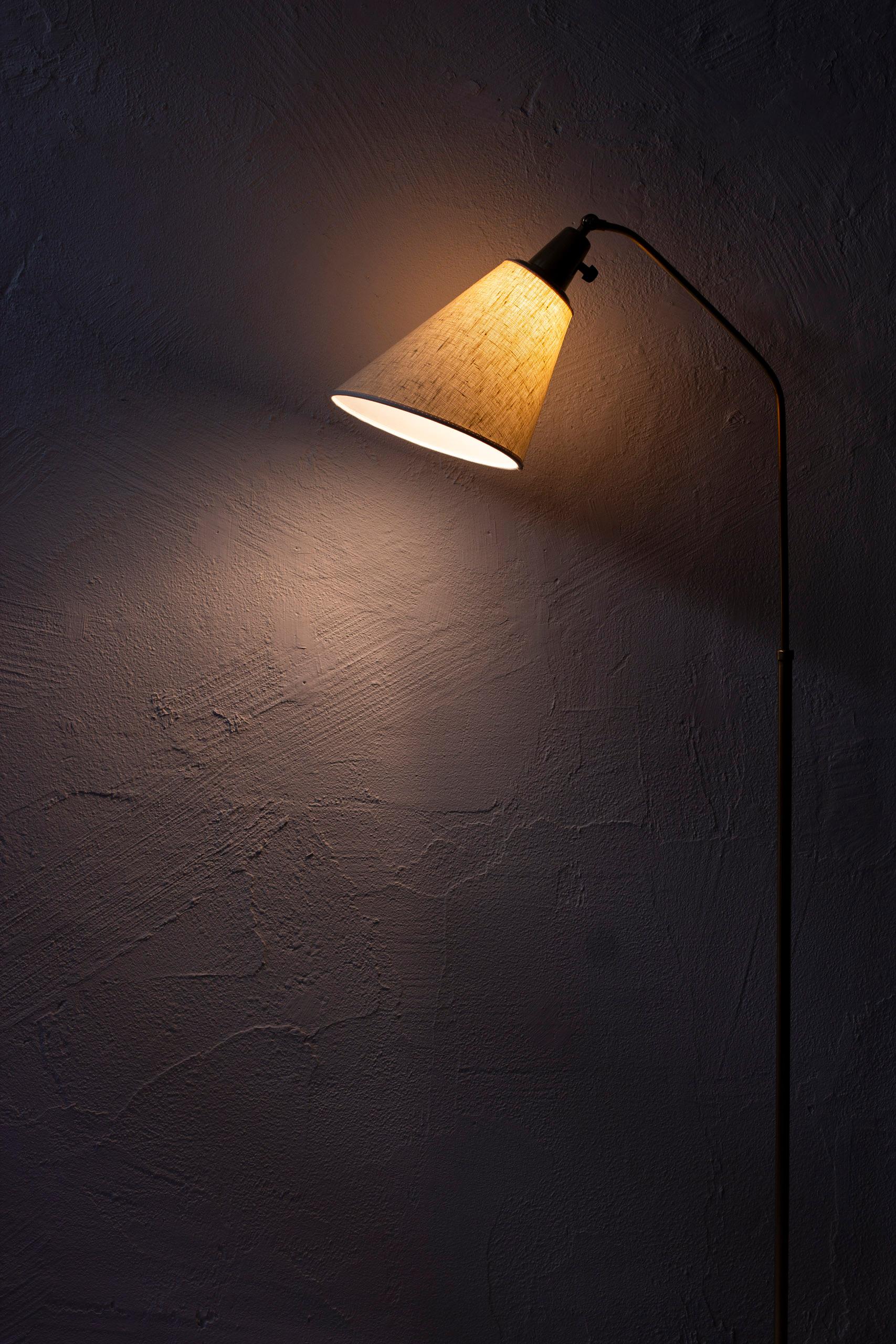 Brass Floor Lamp by Alf Svensson for Bergboms, Sweden, 1940s 2