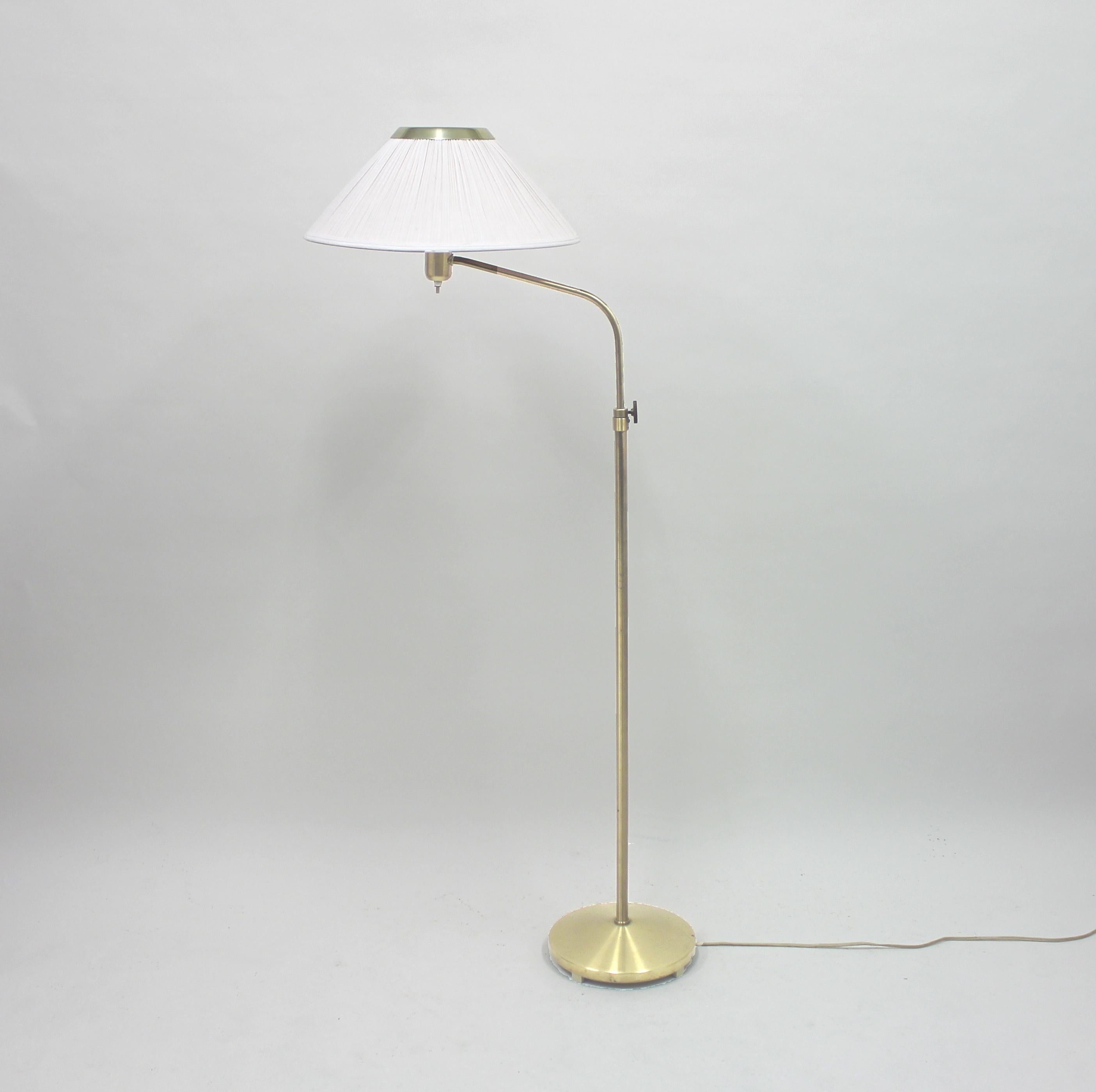 Scandinavian Modern Brass Floor Lamp by ASEA, Attributed to Hans Bergström, 1950s