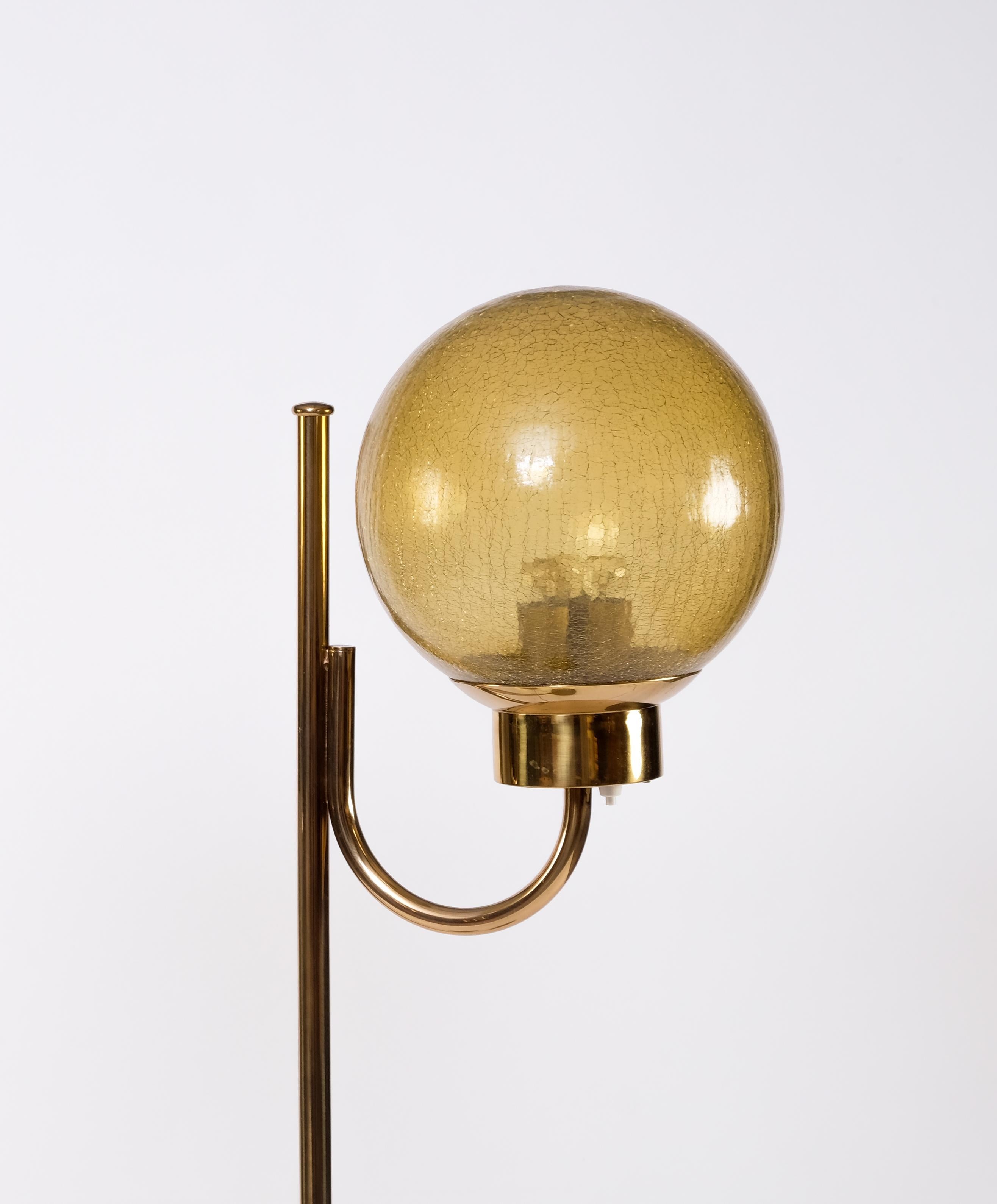 Scandinavian Modern Brass Floor Lamp by Bergboms Model G-118, 1970s For Sale