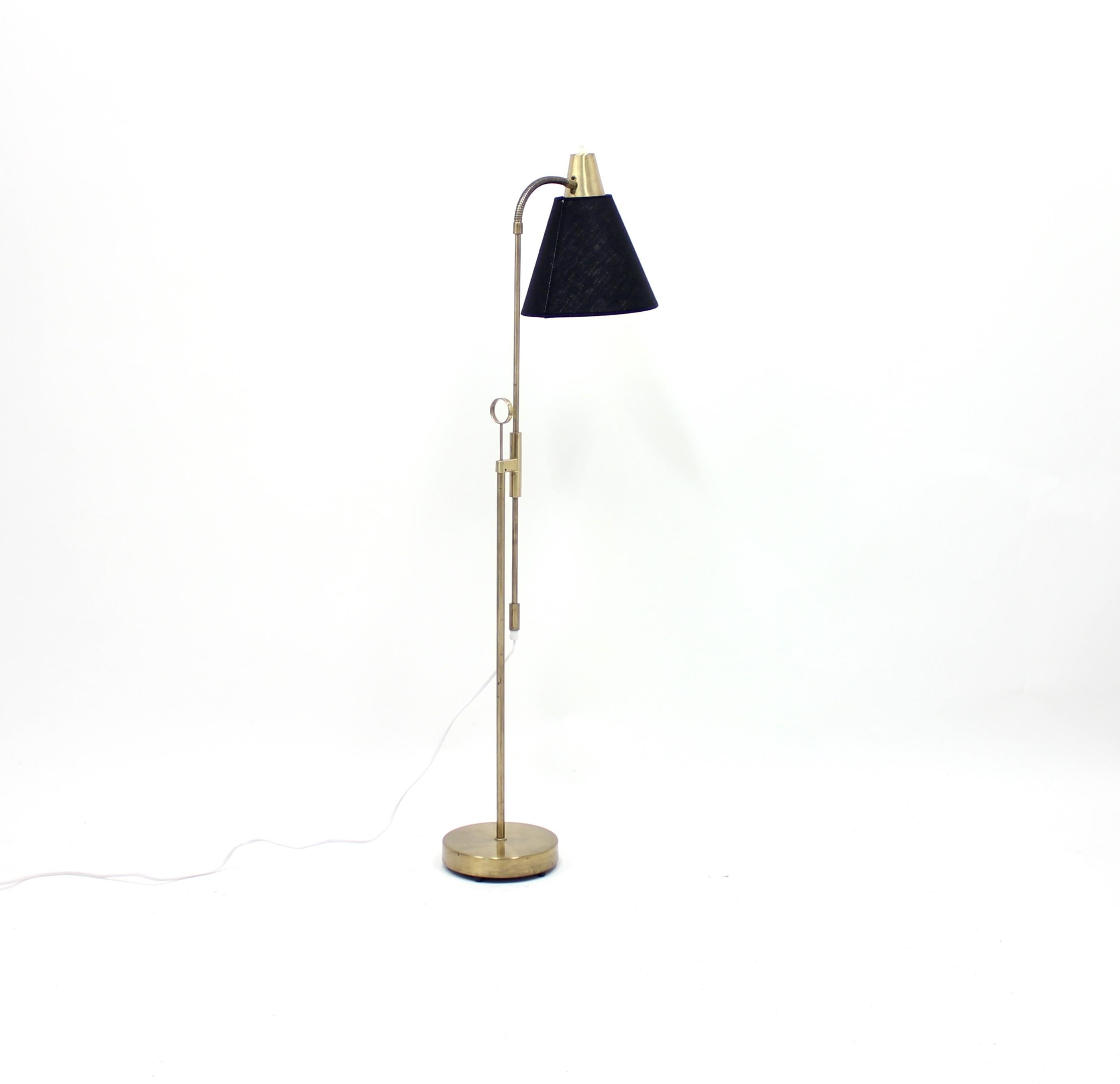 Mid-20th Century Brass Floor Lamp by Falkenbergs Belysning, 1950s