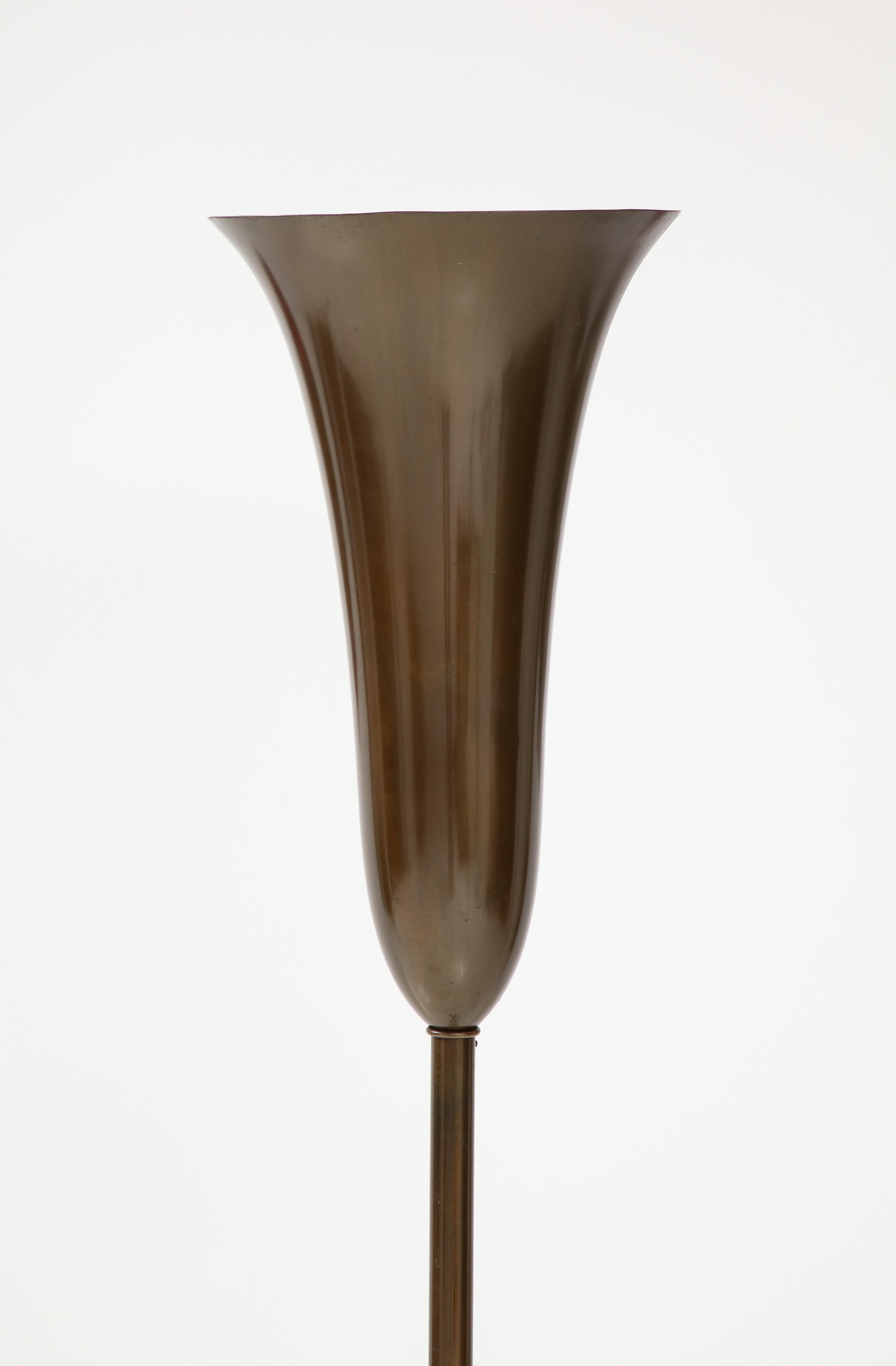 Mid-Century Modern Brass Floor Lamp by Gugliemo Ulrich, Italy, c. 1940s