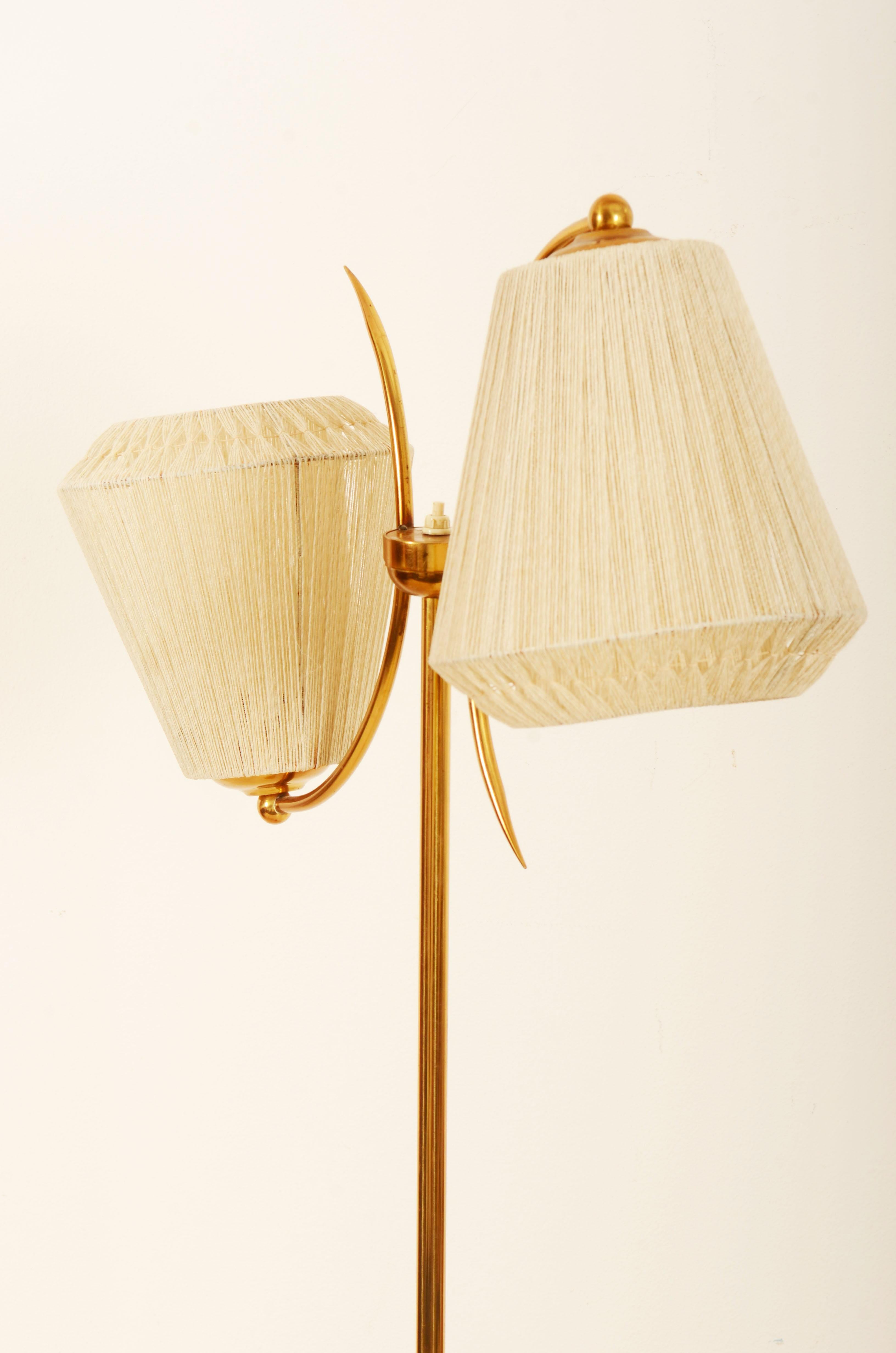 Mid-20th Century Brass Floor Lamp by Gunnar Ander for Ystad Metall For Sale