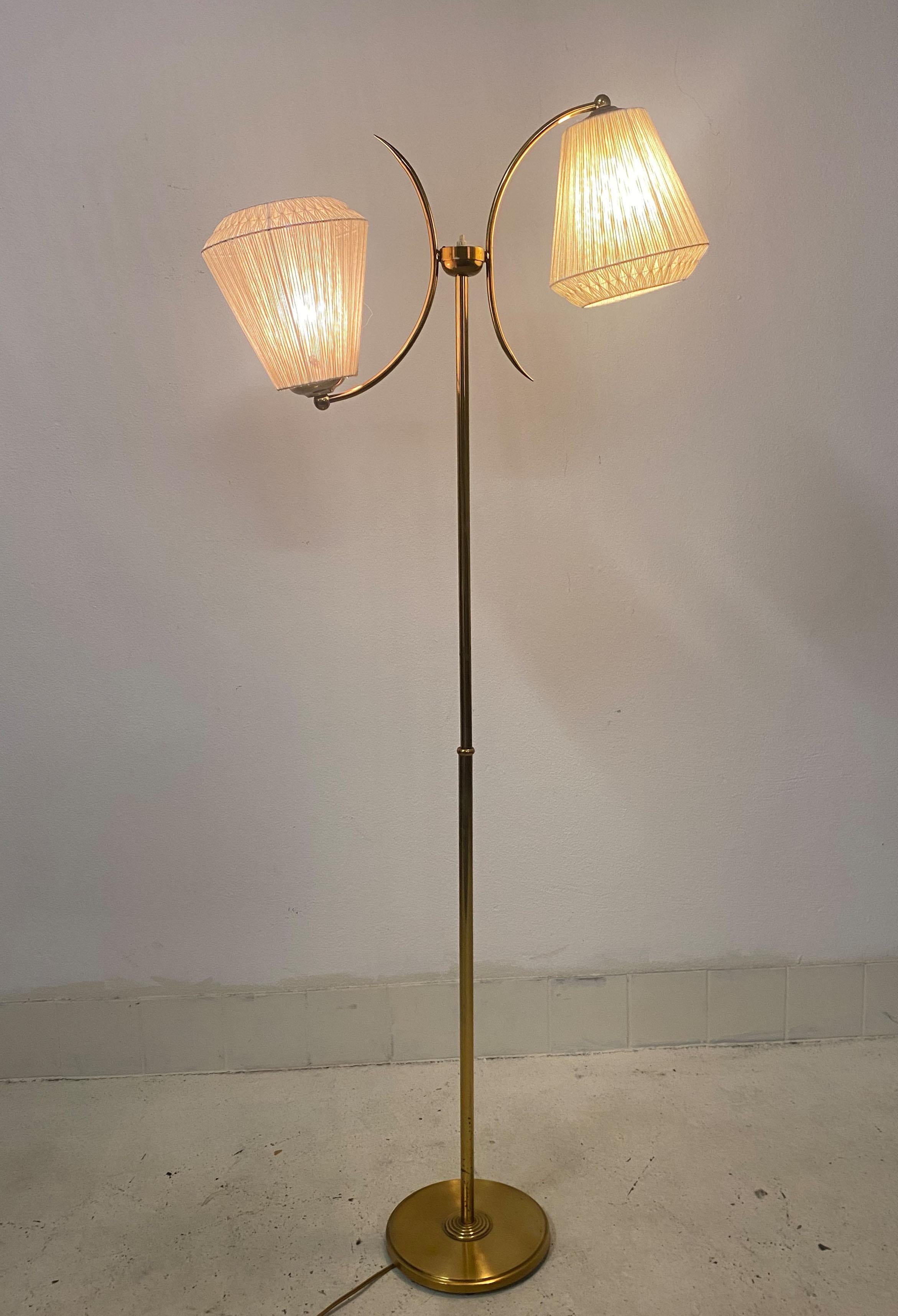 Brass Floor Lamp by Gunnar Ander for Ystad Metall For Sale 1