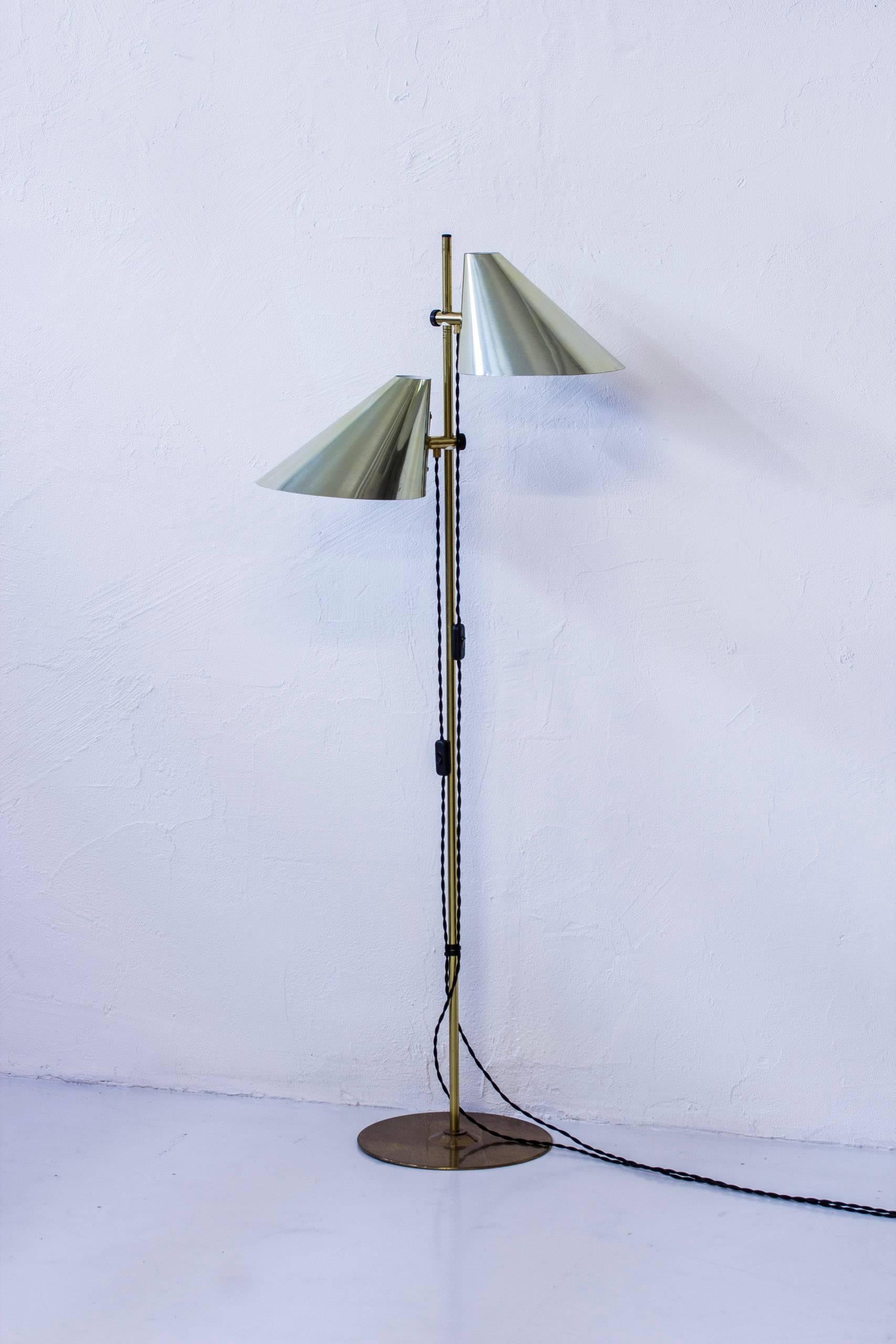 Scandinavian Modern Brass Floor Lamp by Hans-Agne Jakobsson, Sweden, 1970s
