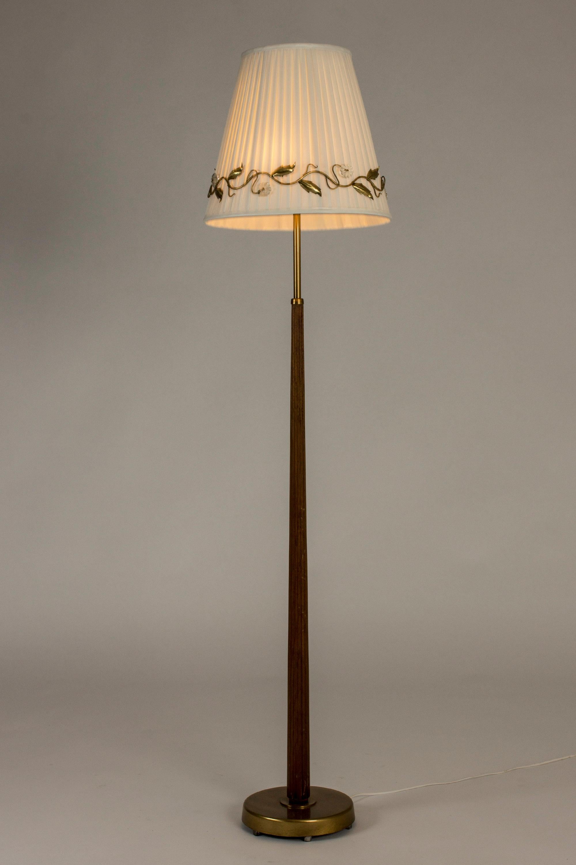 Swedish Brass Floor Lamp by Hans Bergström, Ateljé Lyktan, Sweden, 1940s