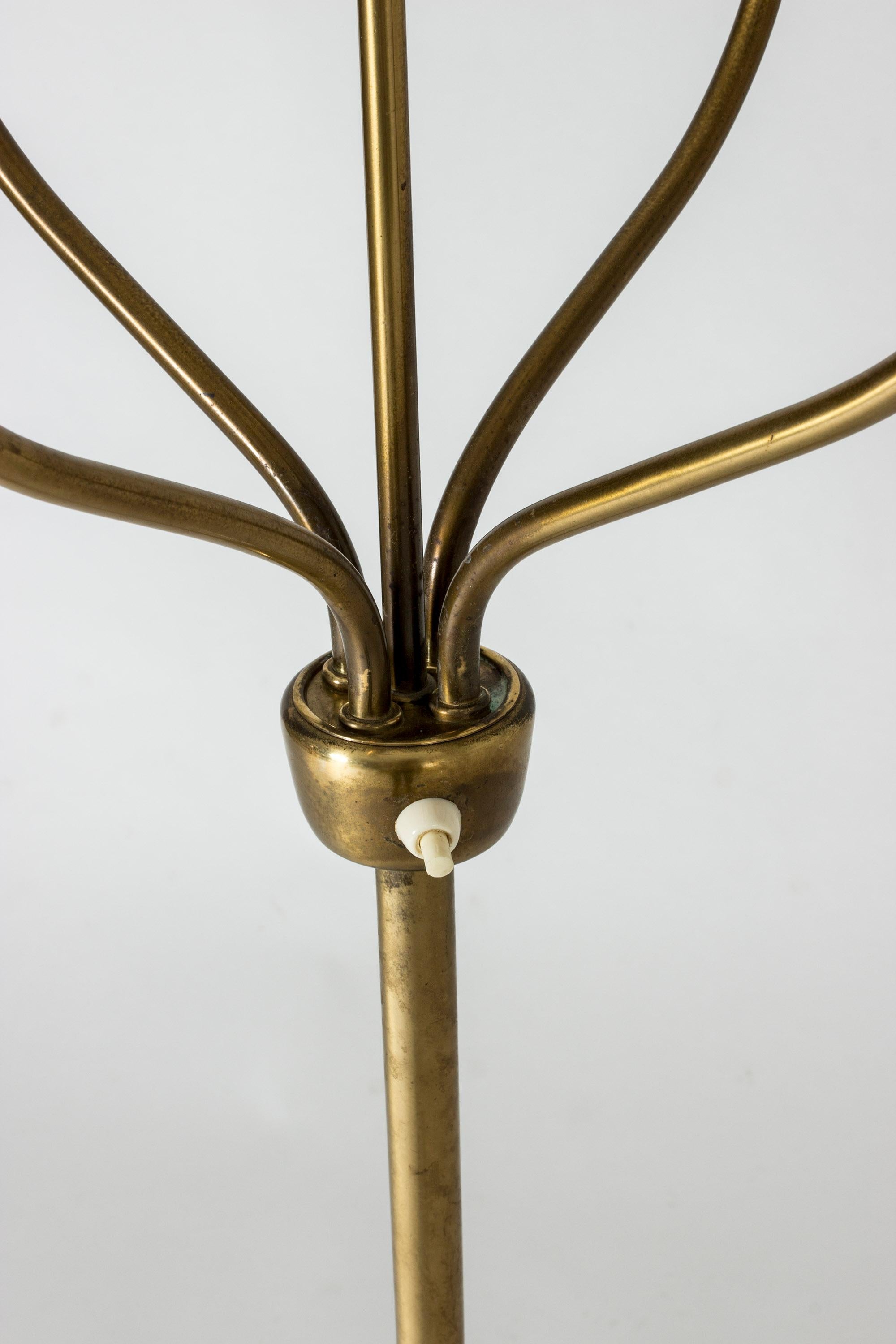 Swedish Brass Floor Lamp by Hans Bergström