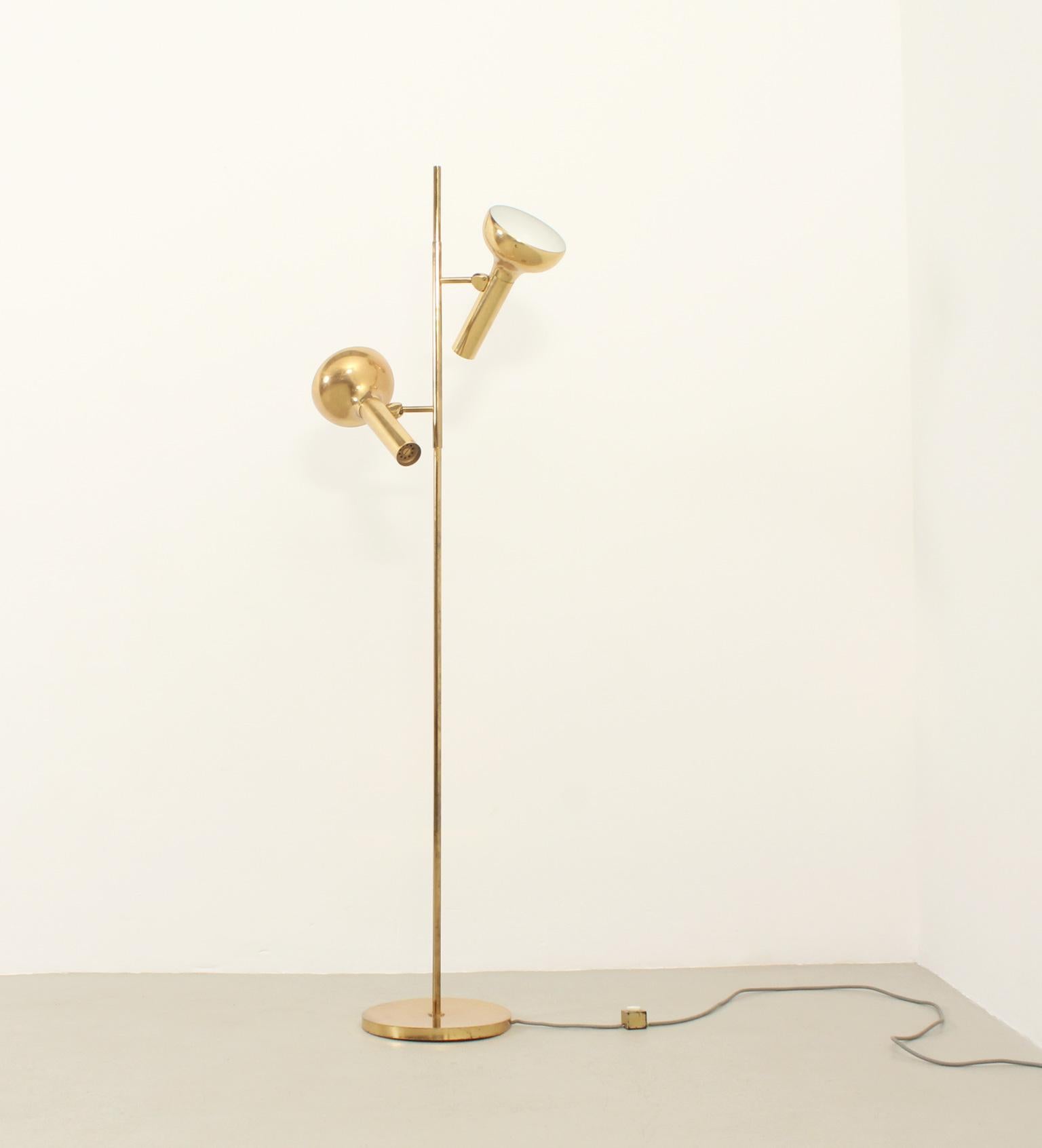 Brass Floor Lamp by Hustadt Leuchten, Germany, 1970's For Sale 5