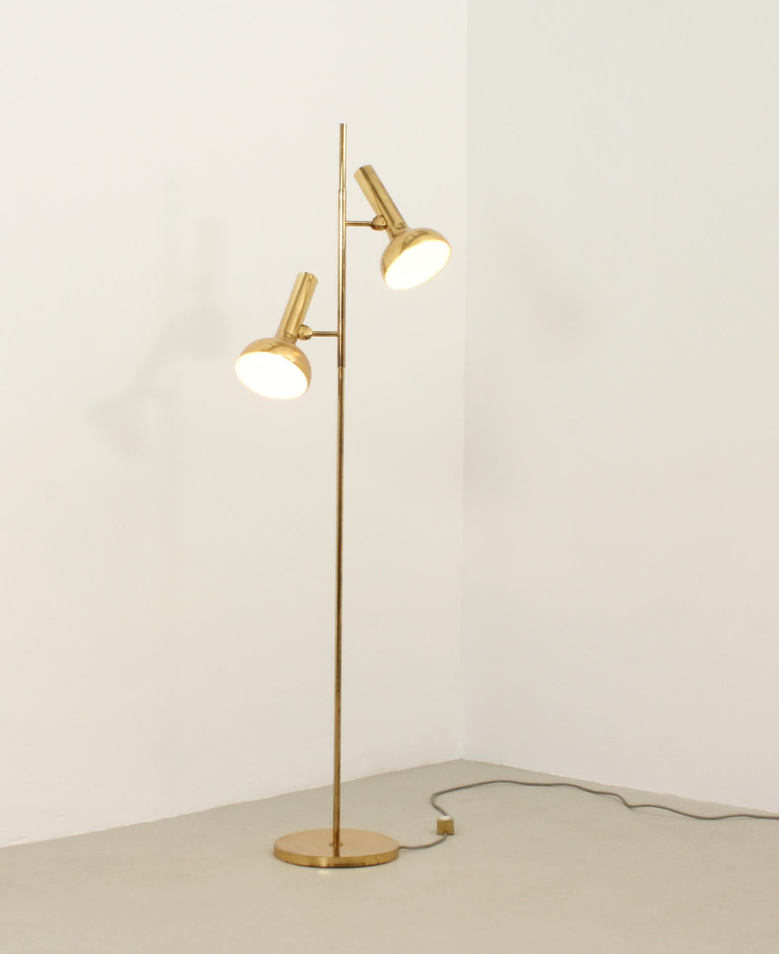 Brass Floor Lamp by Hustadt Leuchten, Germany, 1970's For Sale 6