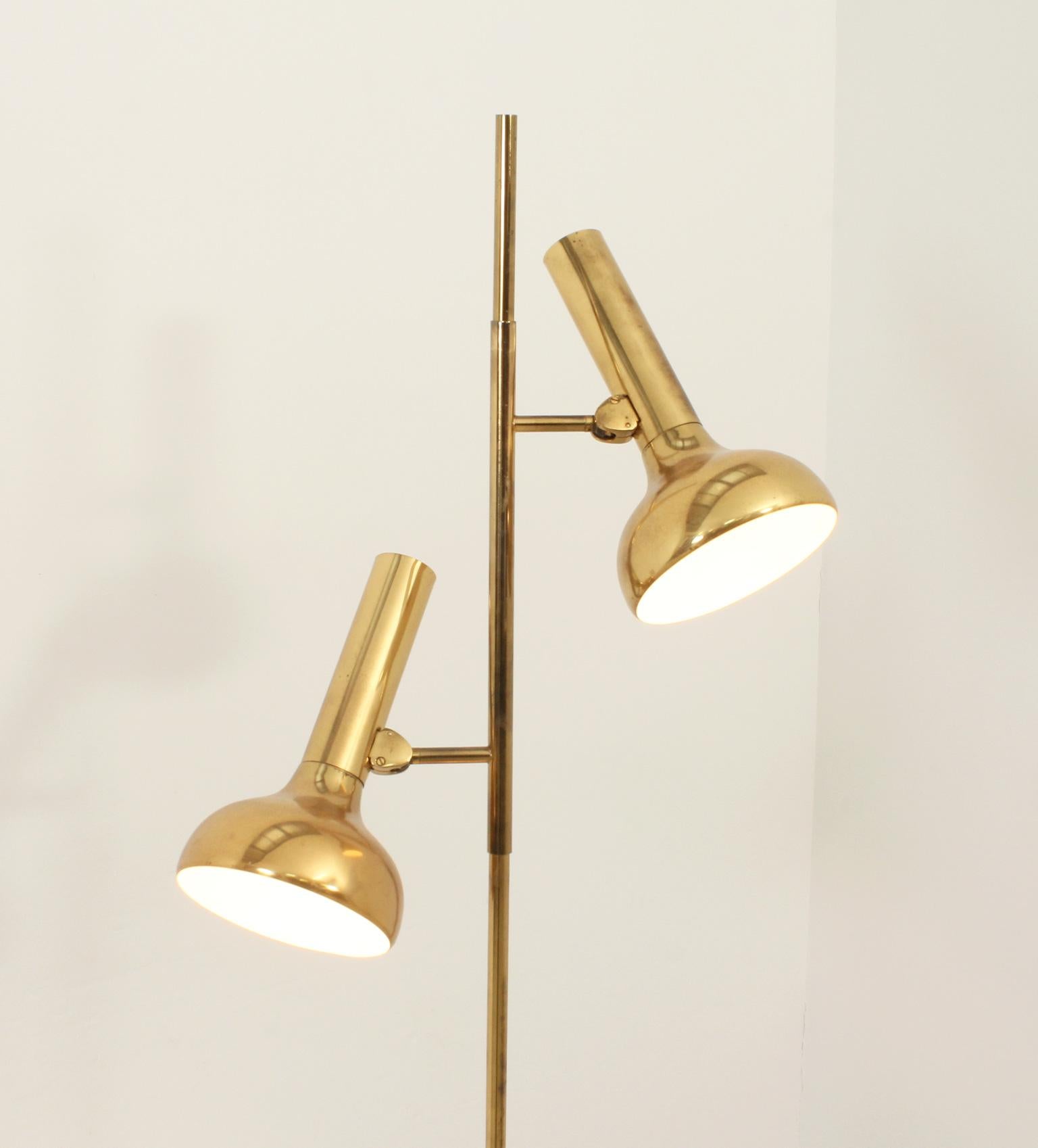 Brass Floor Lamp by Hustadt Leuchten, Germany, 1970's For Sale 7