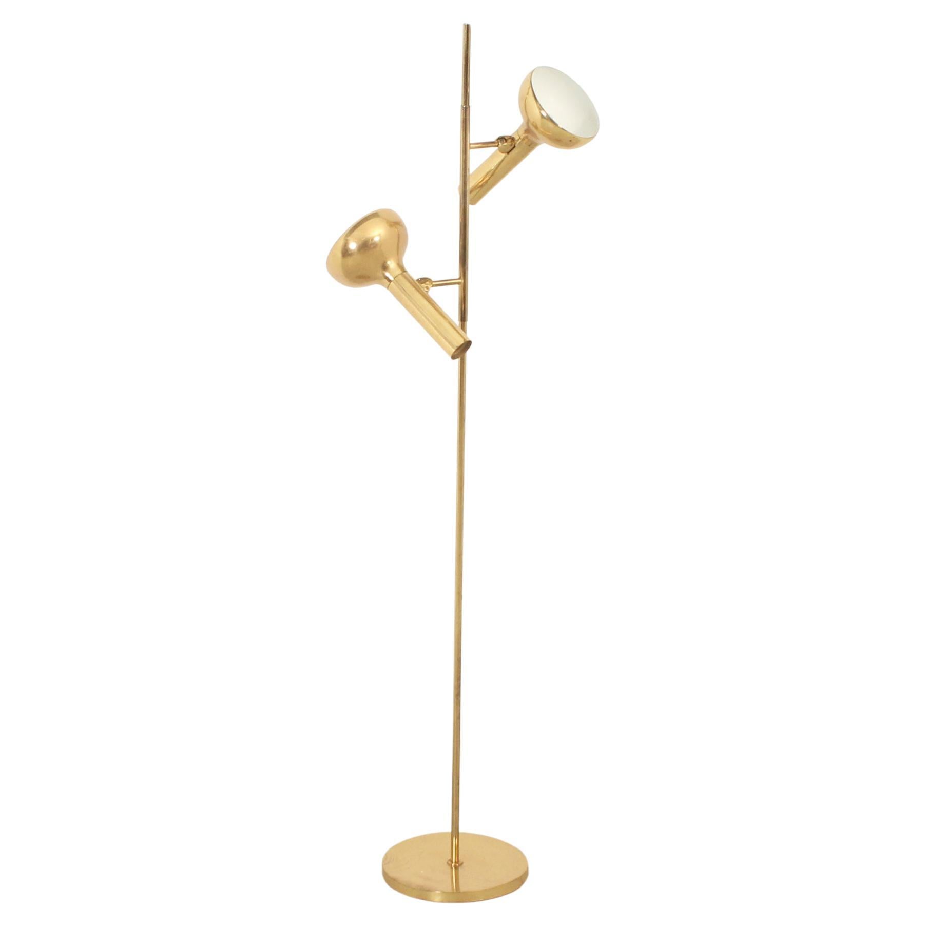 Brass Floor Lamp by Hustadt Leuchten, Germany, 1970's For Sale