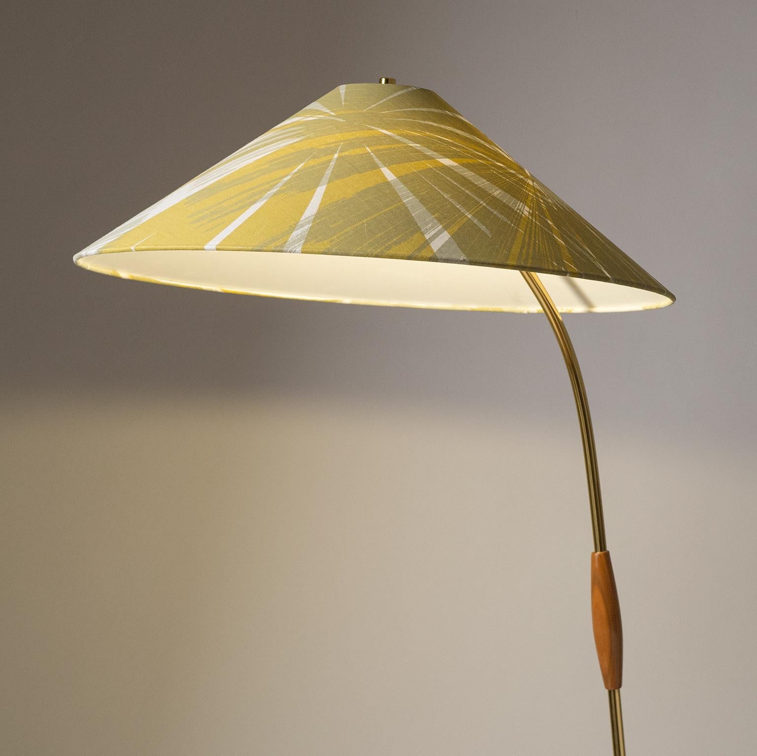 Mid-Century Modern Brass Floor Lamp by J.T. Kalmar, circa 1950