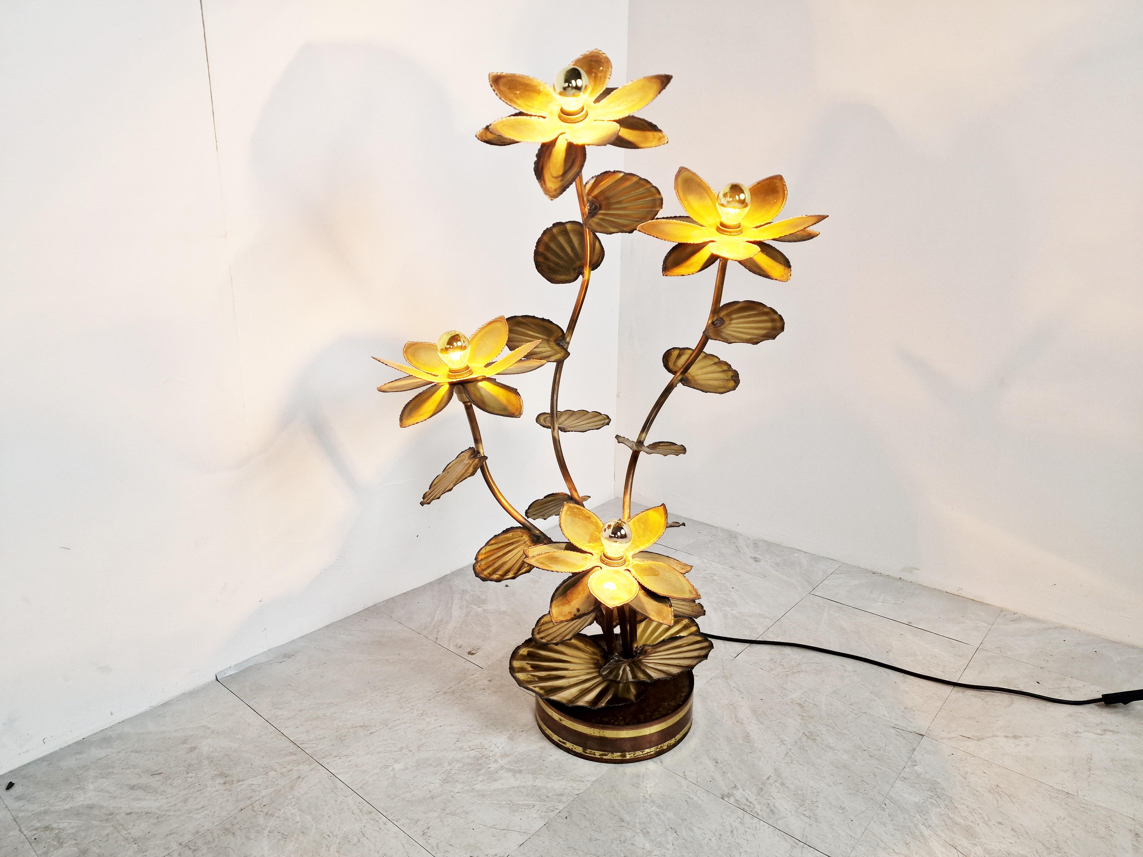 French Brass Floor Lamp by Maison Jansen, 1970s