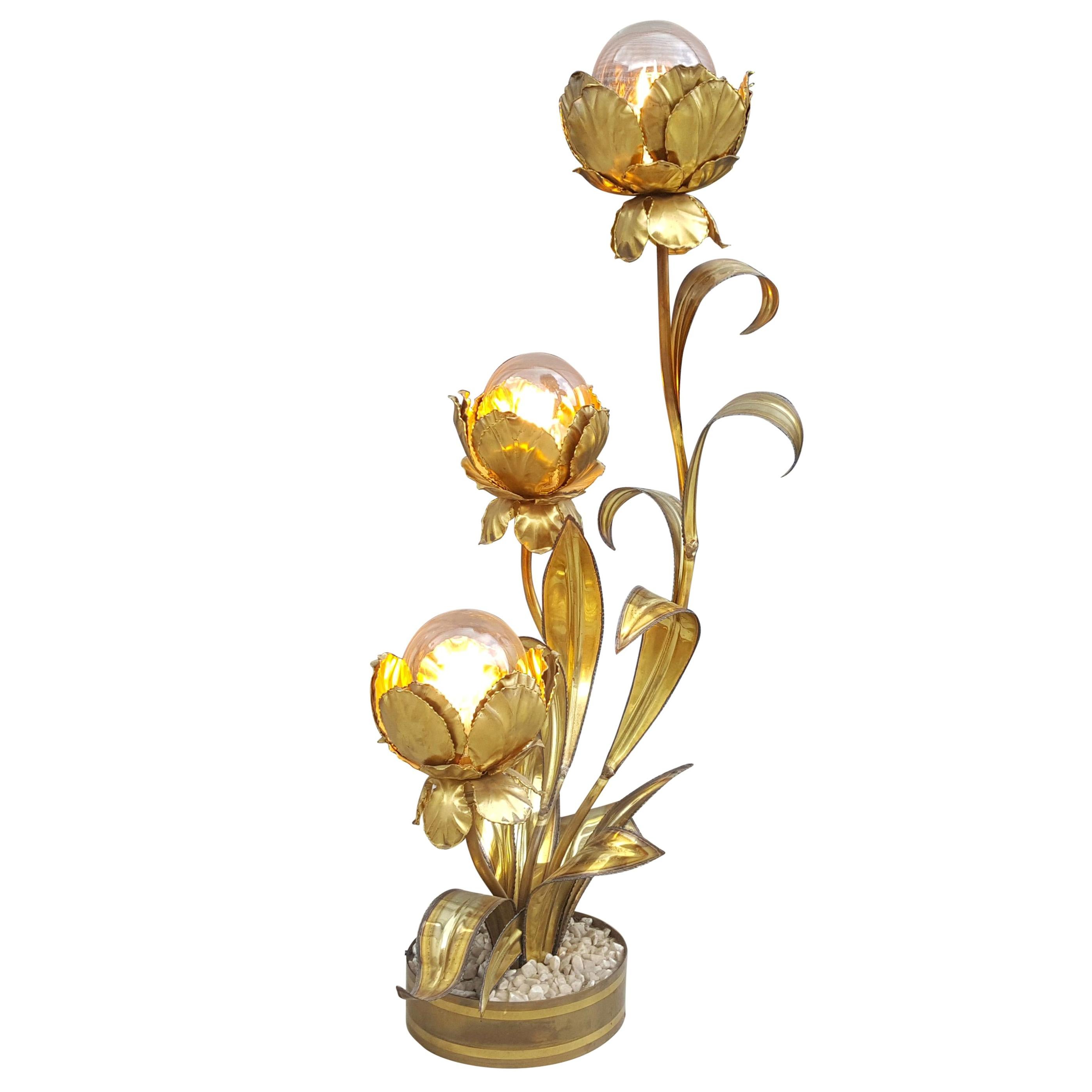 Brass Floor Lamp by Maison Jansen, Paris, 1960s For Sale