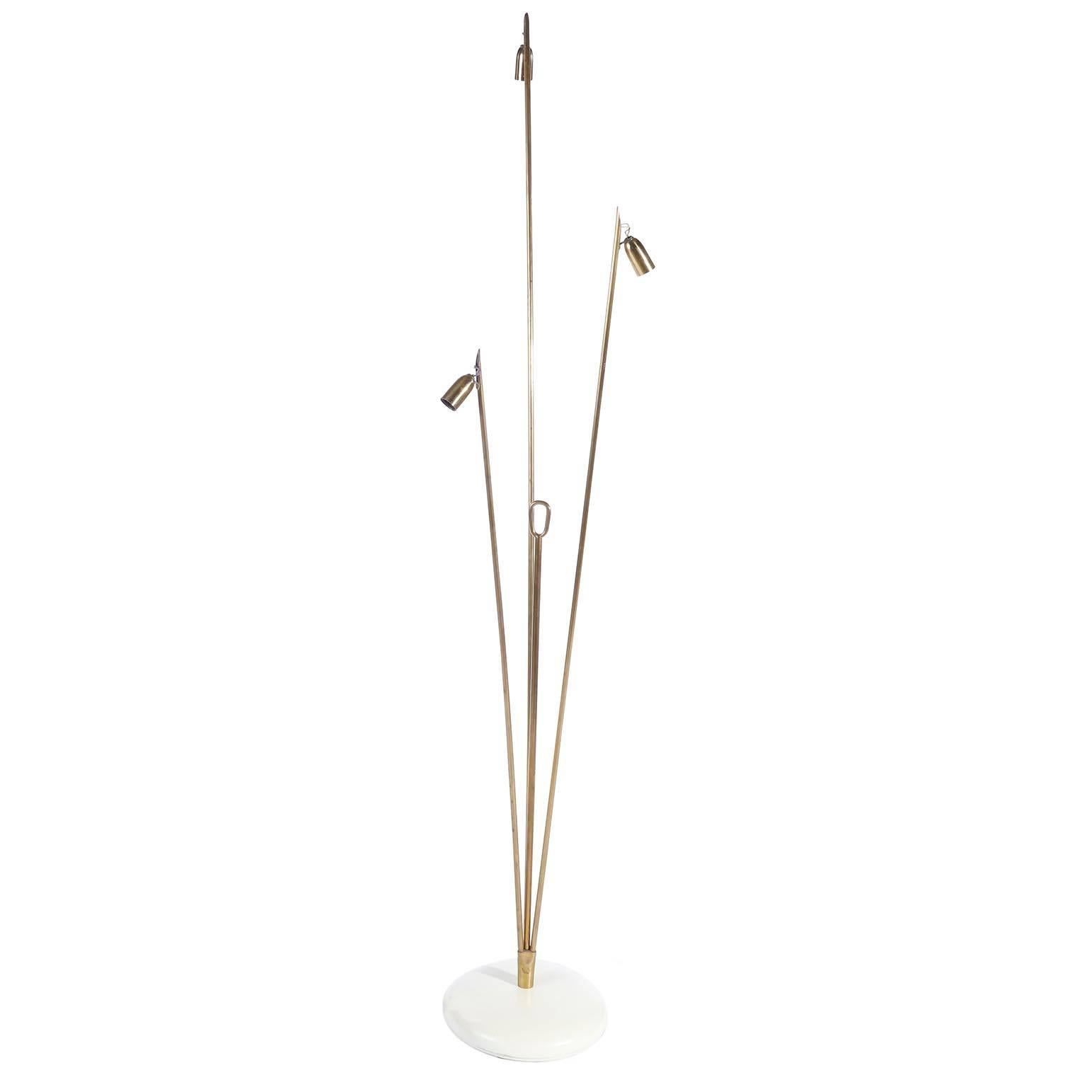 Brass Floor Lamp by Rupert Nikoll, Austria, 1960 (Moderne der Mitte des Jahrhunderts)