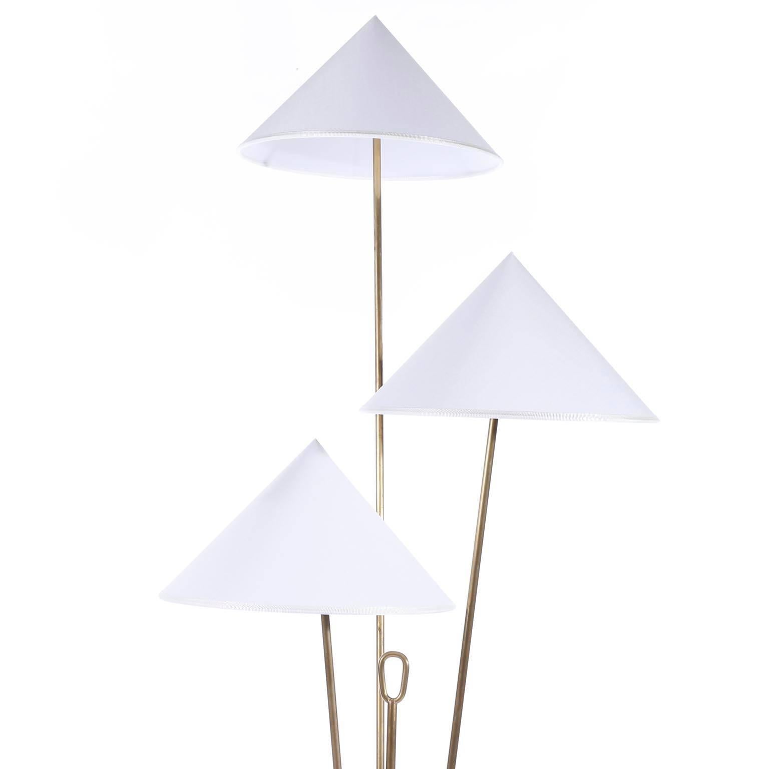 Painted Brass Floor Lamp by Rupert Nikoll, Austria, 1960
